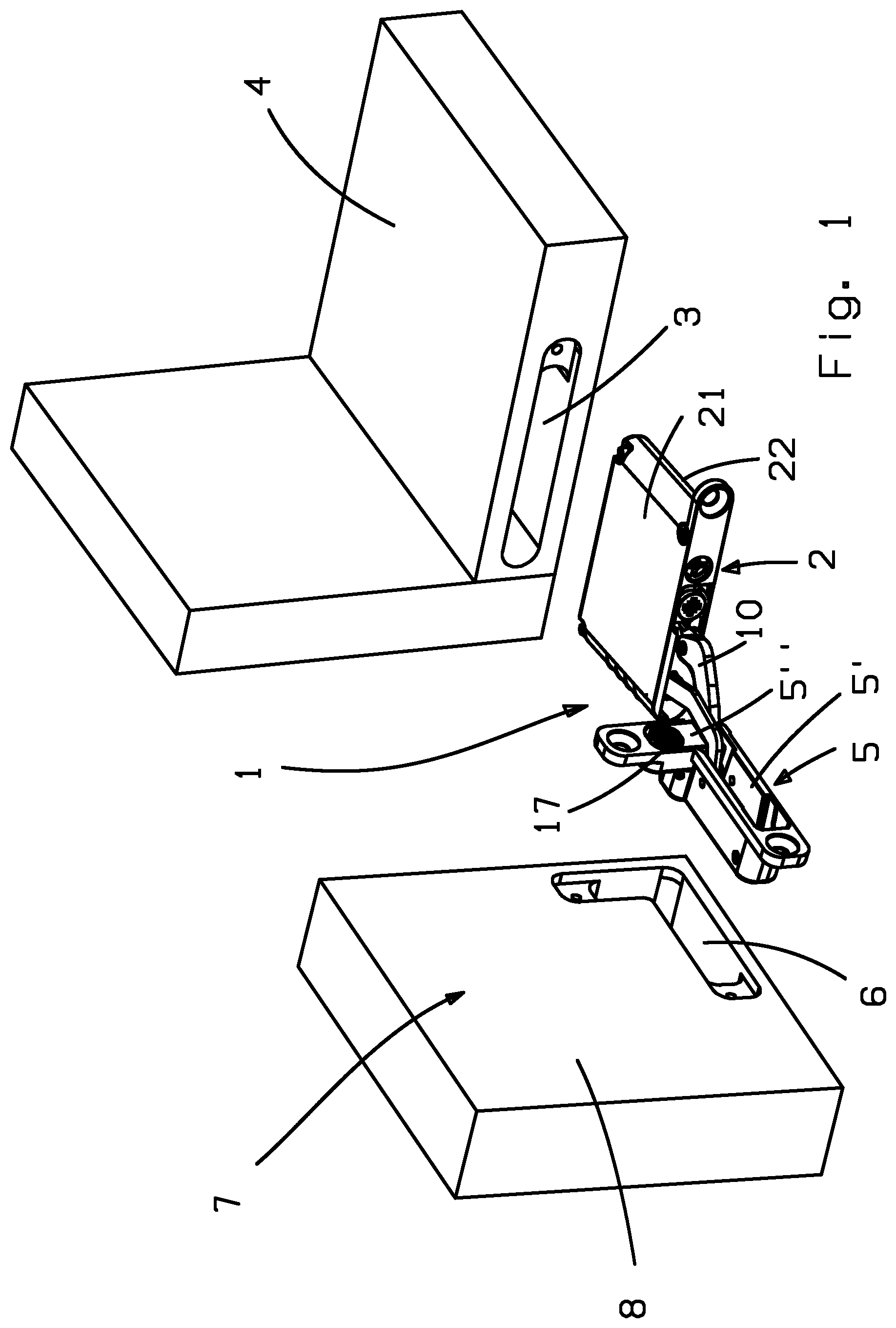 Patent US12448828 Figure 1 – Hinge for furniture