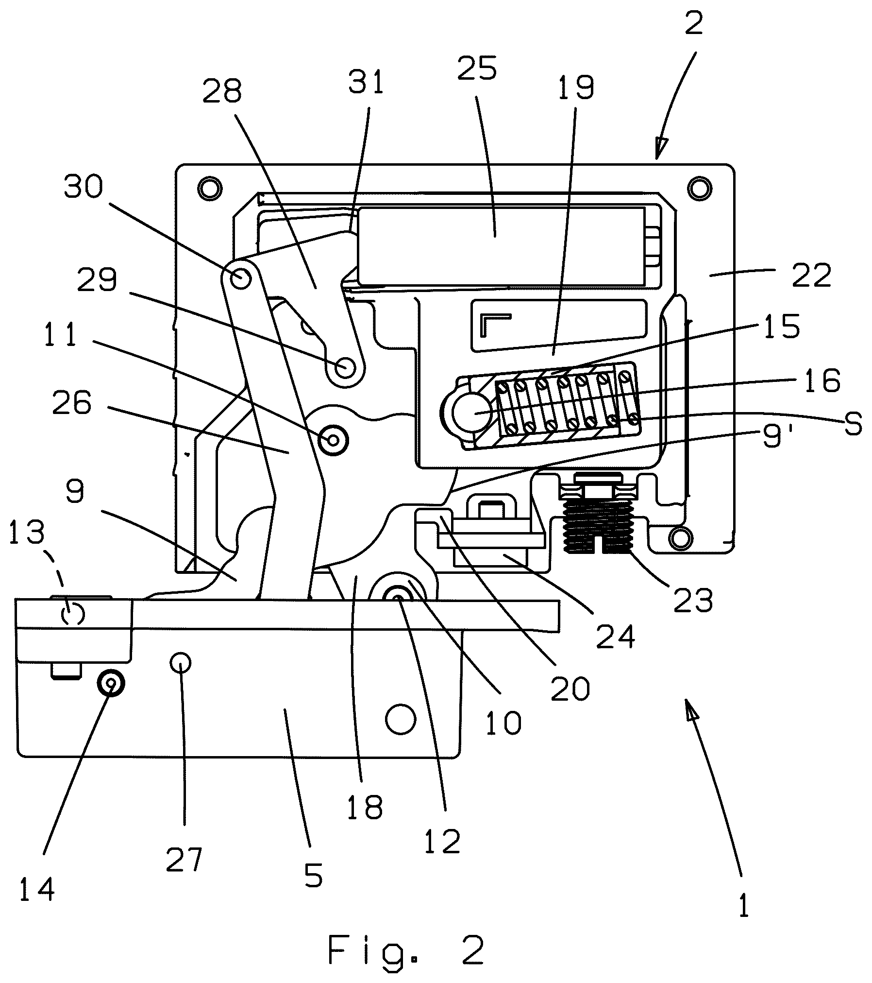 Patent US12448828 Figure 2 – Hinge for furniture