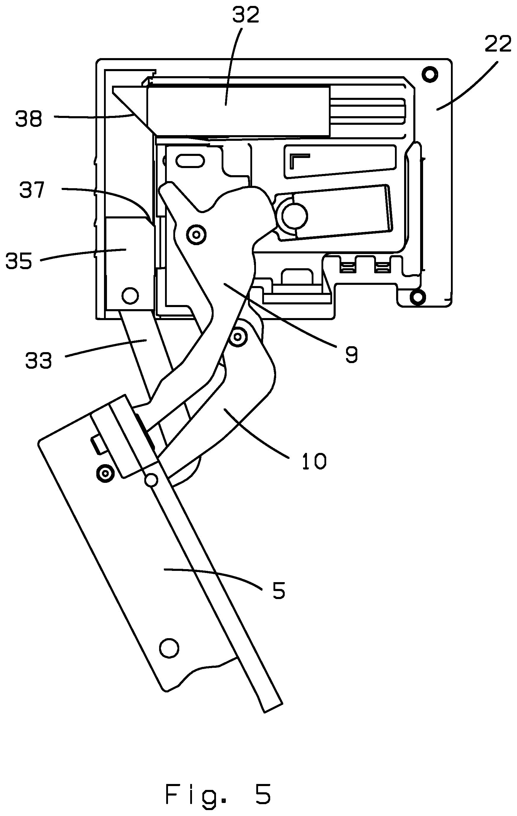 Patent US12448828 Figure 5 – Hinge for furniture