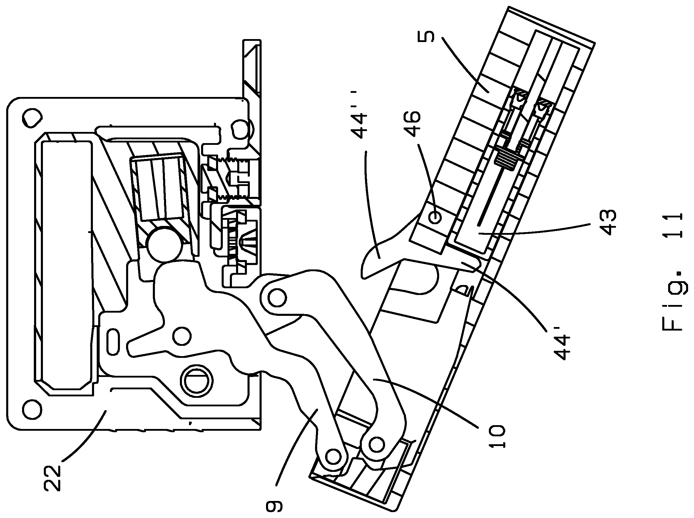 Patent US12448828 Figure 11 – Hinge for furniture