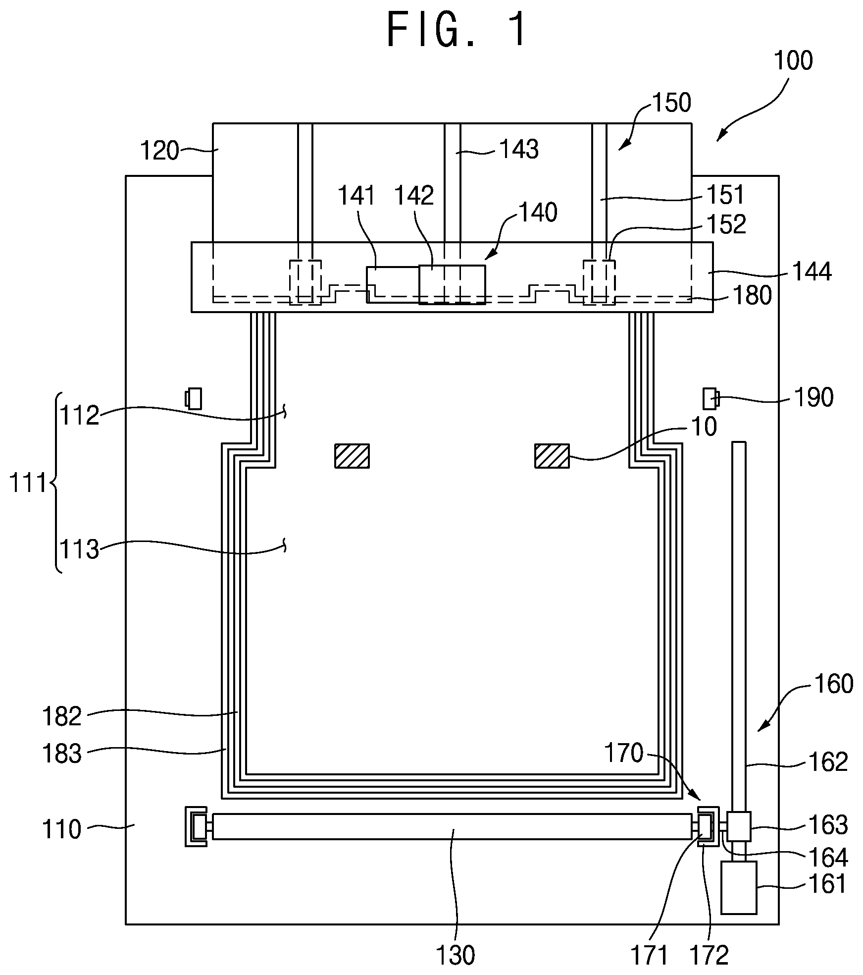 Patent US12448835 Figure 1 – Fireproof shutter and transport apparatus including the same