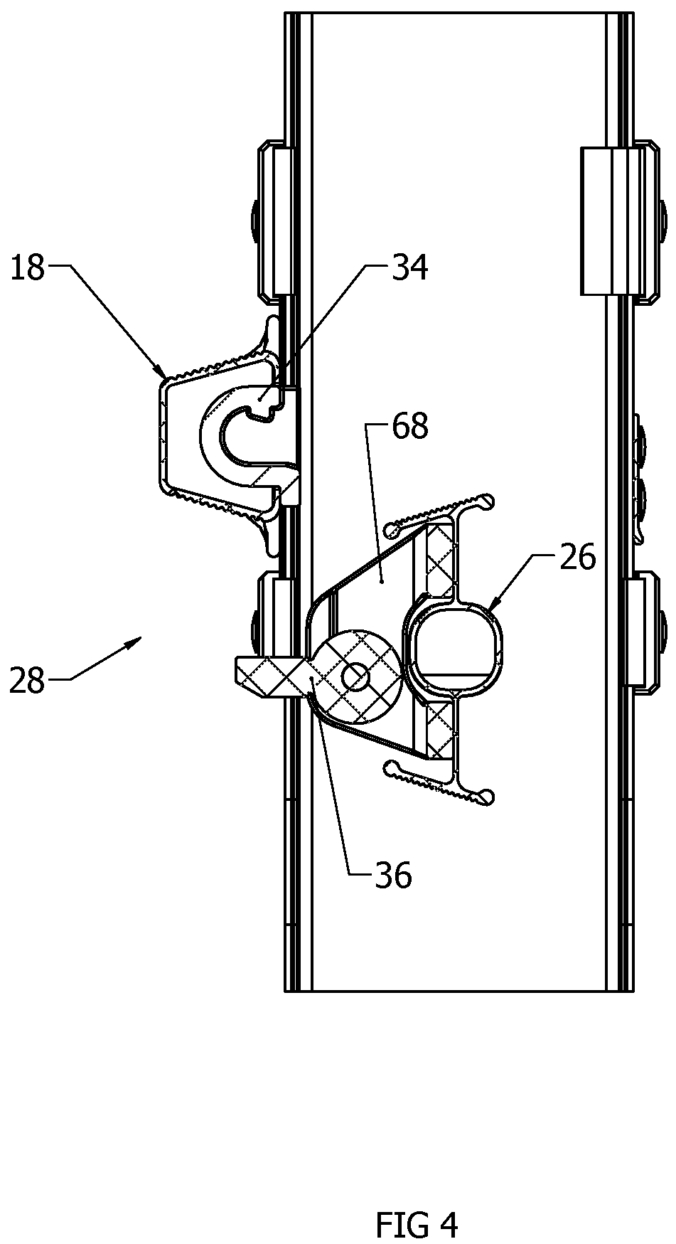 Patent US12448841 Figure 4 – Climbing product having an extendable section lock assembly