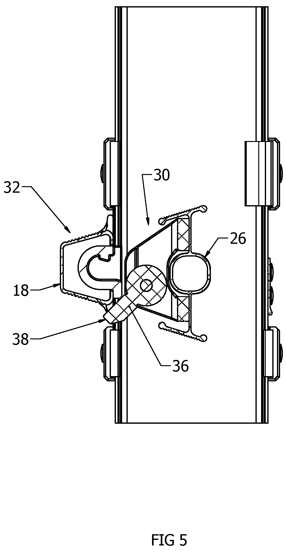 Patent US12448841 Figure 5 – Climbing product having an extendable section lock assembly