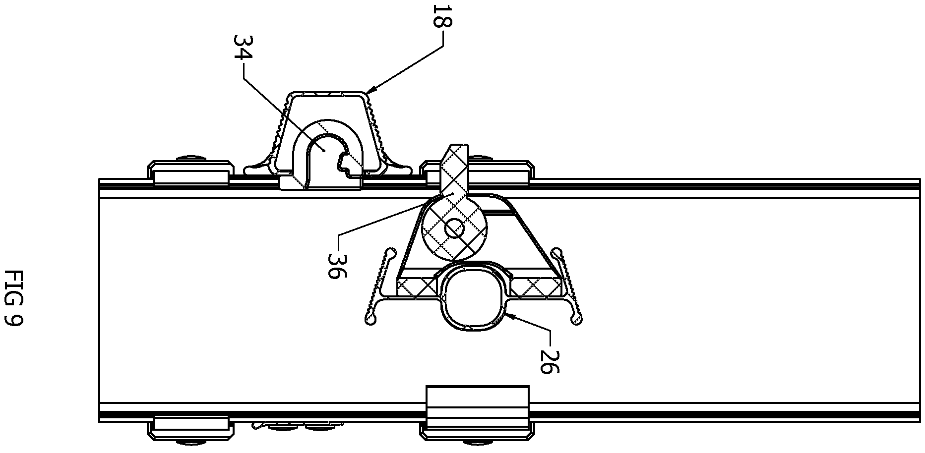 Patent US12448841 Figure 9 – Climbing product having an extendable section lock assembly