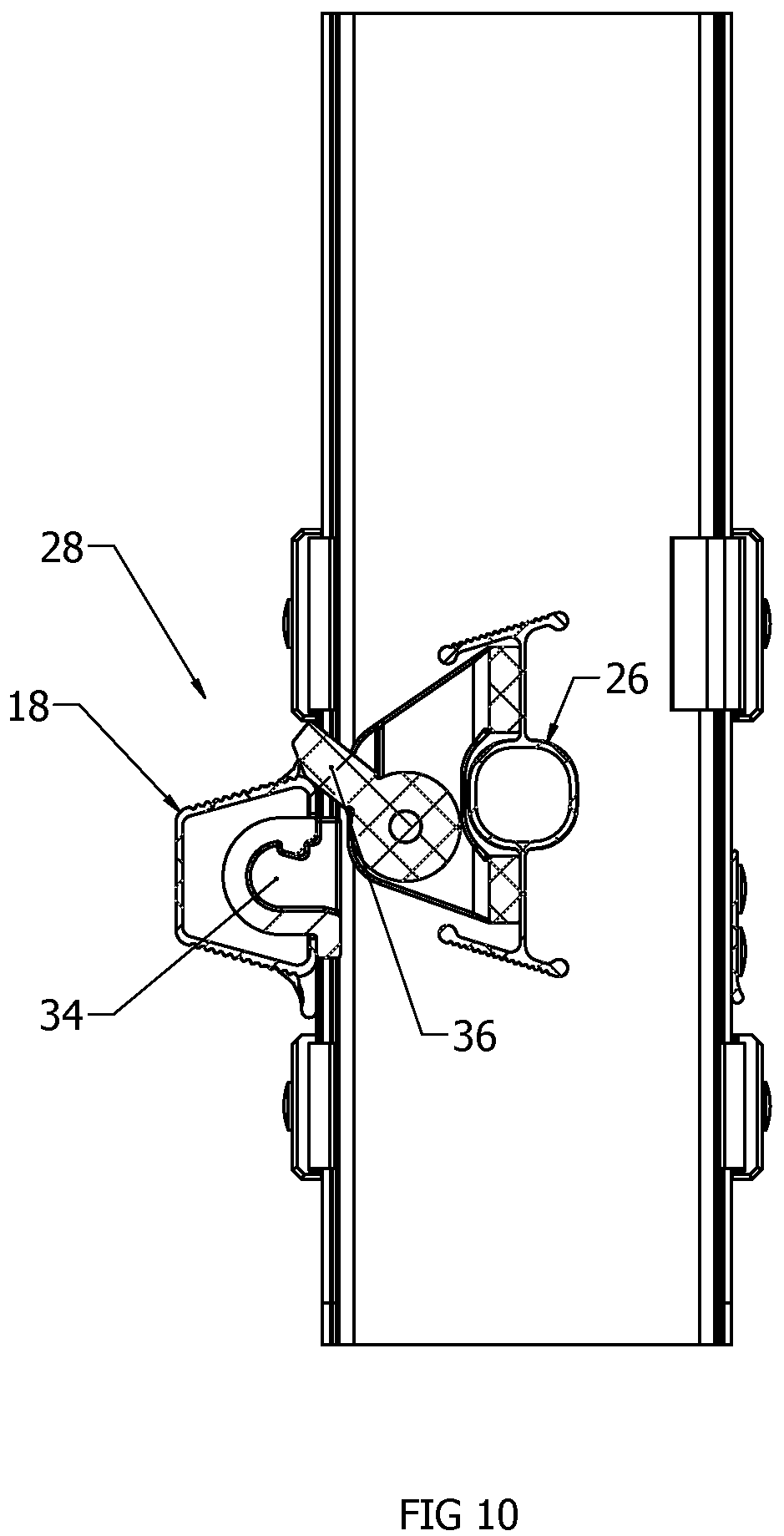 Patent US12448841 Figure 10 – Climbing product having an extendable section lock assembly