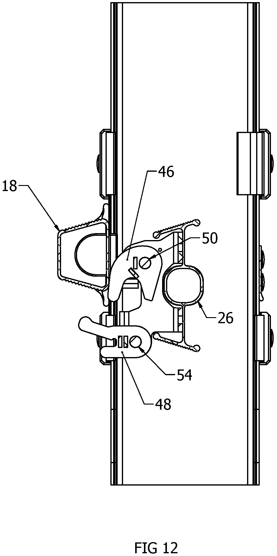 Patent US12448841 Figure 12 – Climbing product having an extendable section lock assembly