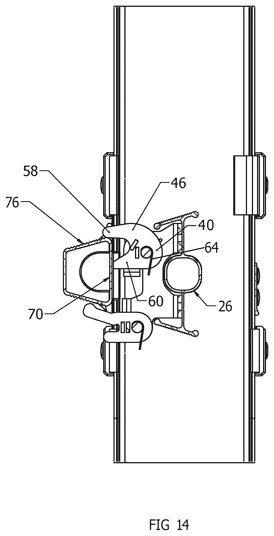 Patent US12448841 Figure 14 – Climbing product having an extendable section lock assembly