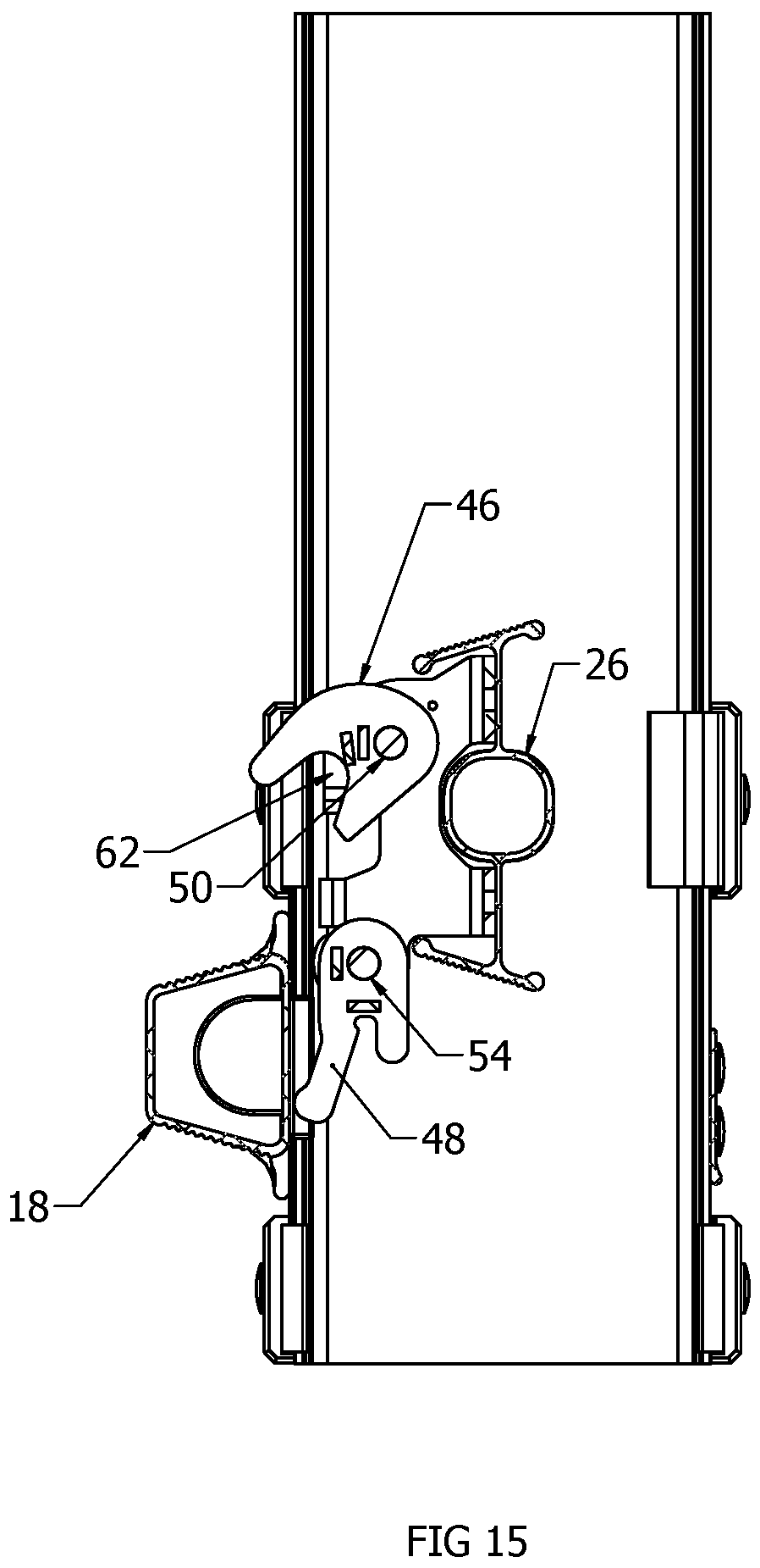 Patent US12448841 Figure 15 – Climbing product having an extendable section lock assembly