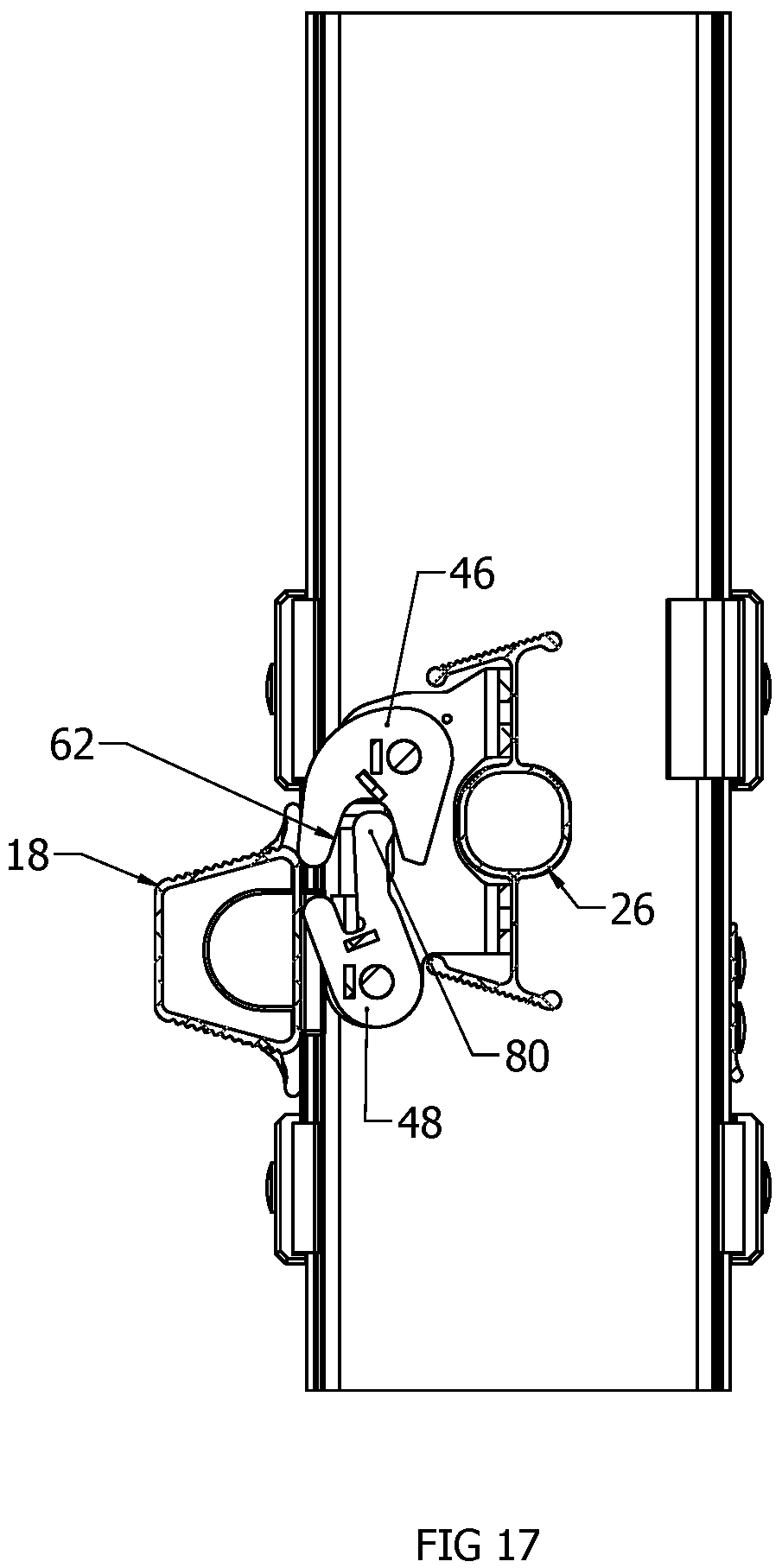 Patent US12448841 Figure 17 – Climbing product having an extendable section lock assembly