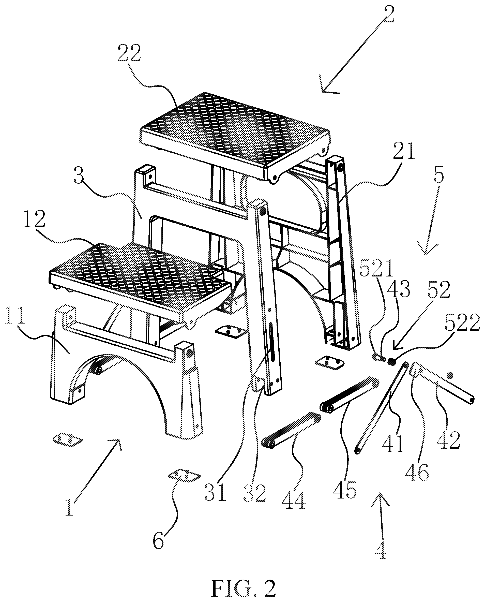 Patent US12448842 Figure 2 – Two-step step stool