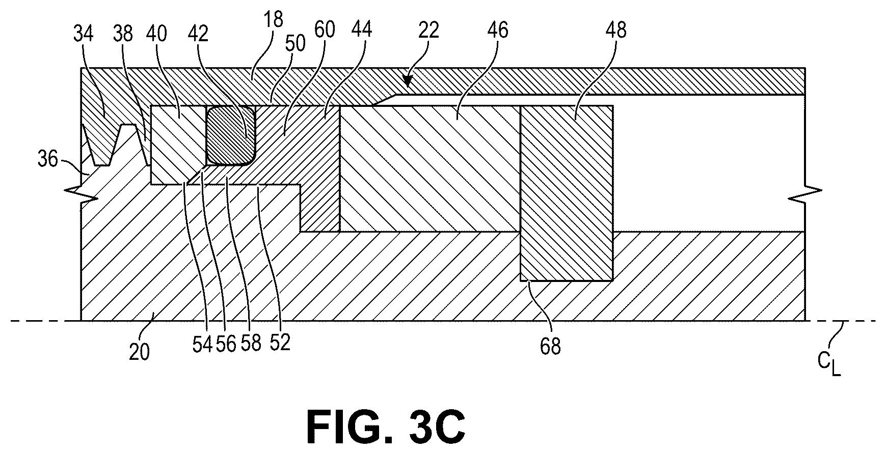 Patent US12448861 Figure 4 – Seal gland assembly for a valve in a tubing hanger