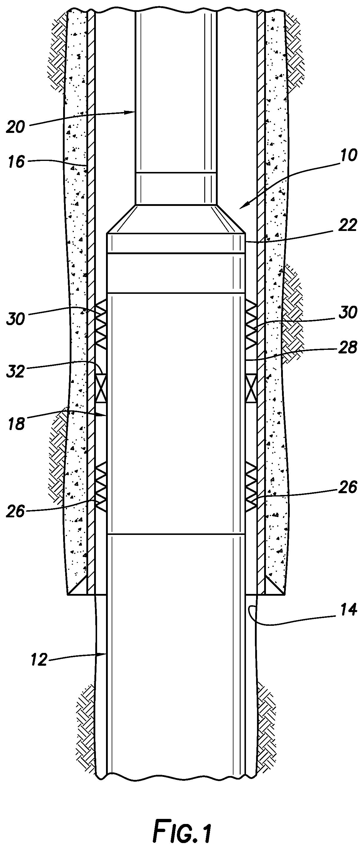 Patent US12448872 — Liner hanger with mechanically locked hydraulic actuator — Figure 1