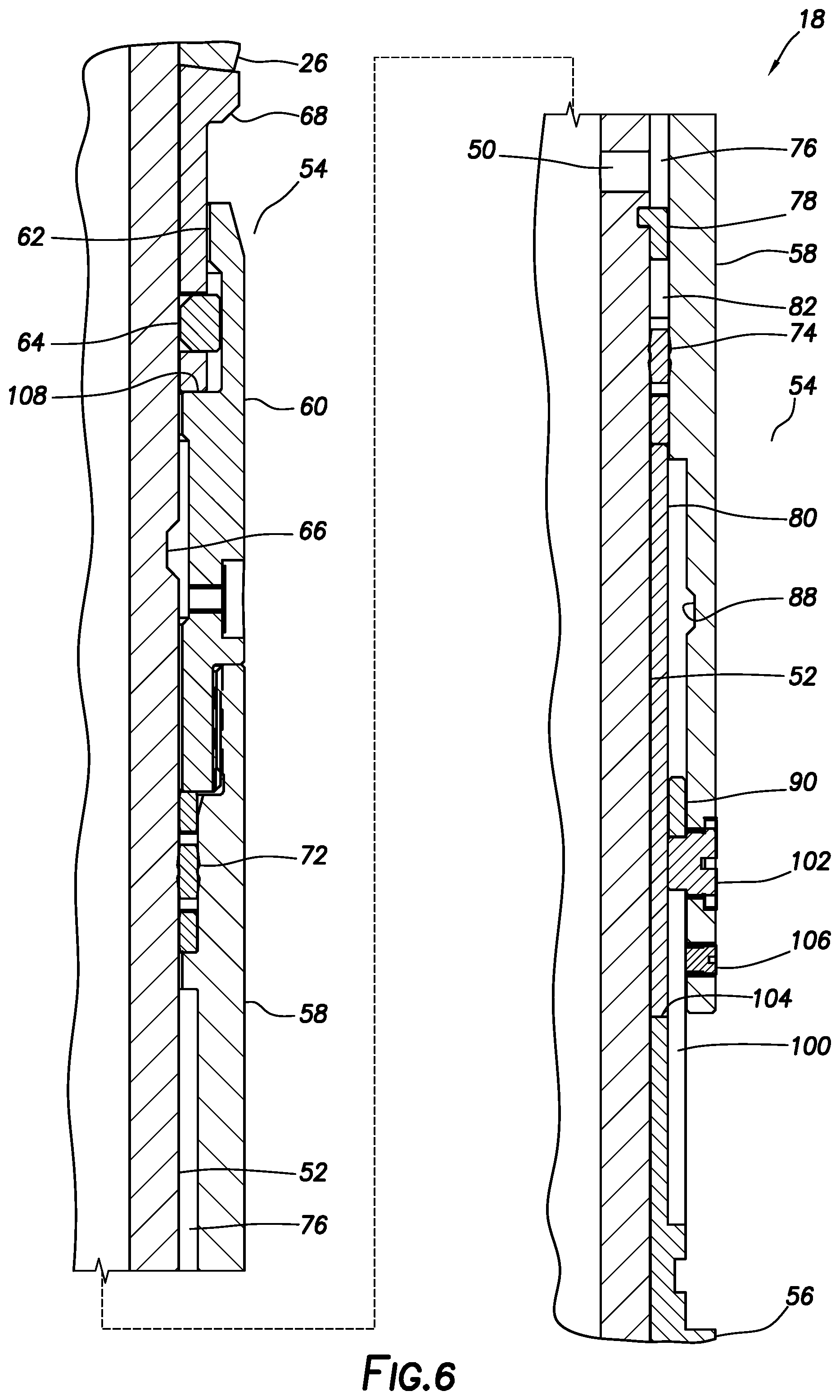 Patent US12448872 Figure 8 – Liner hanger with mechanically locked hydraulic actuator