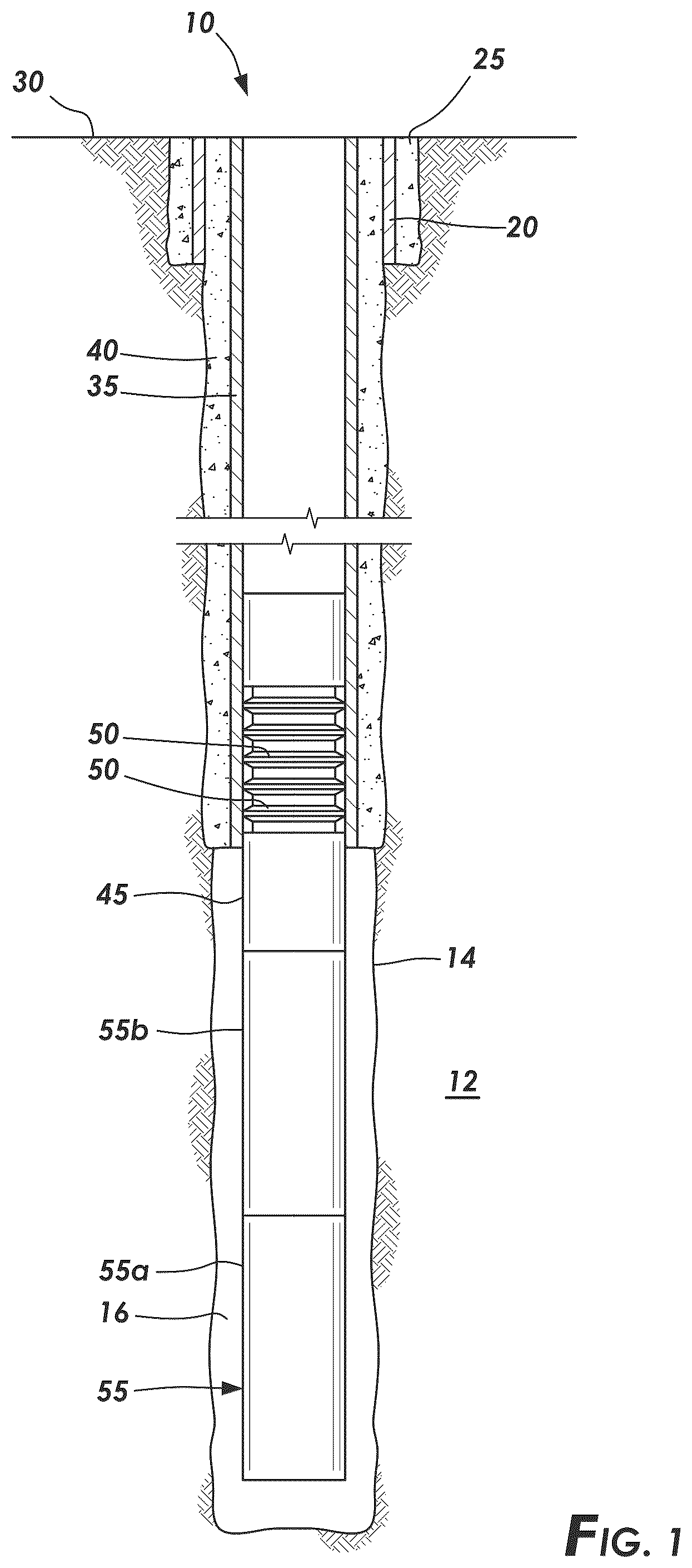 Patent US12448873 — Puddle job with delayed setting of resin — Figure 1