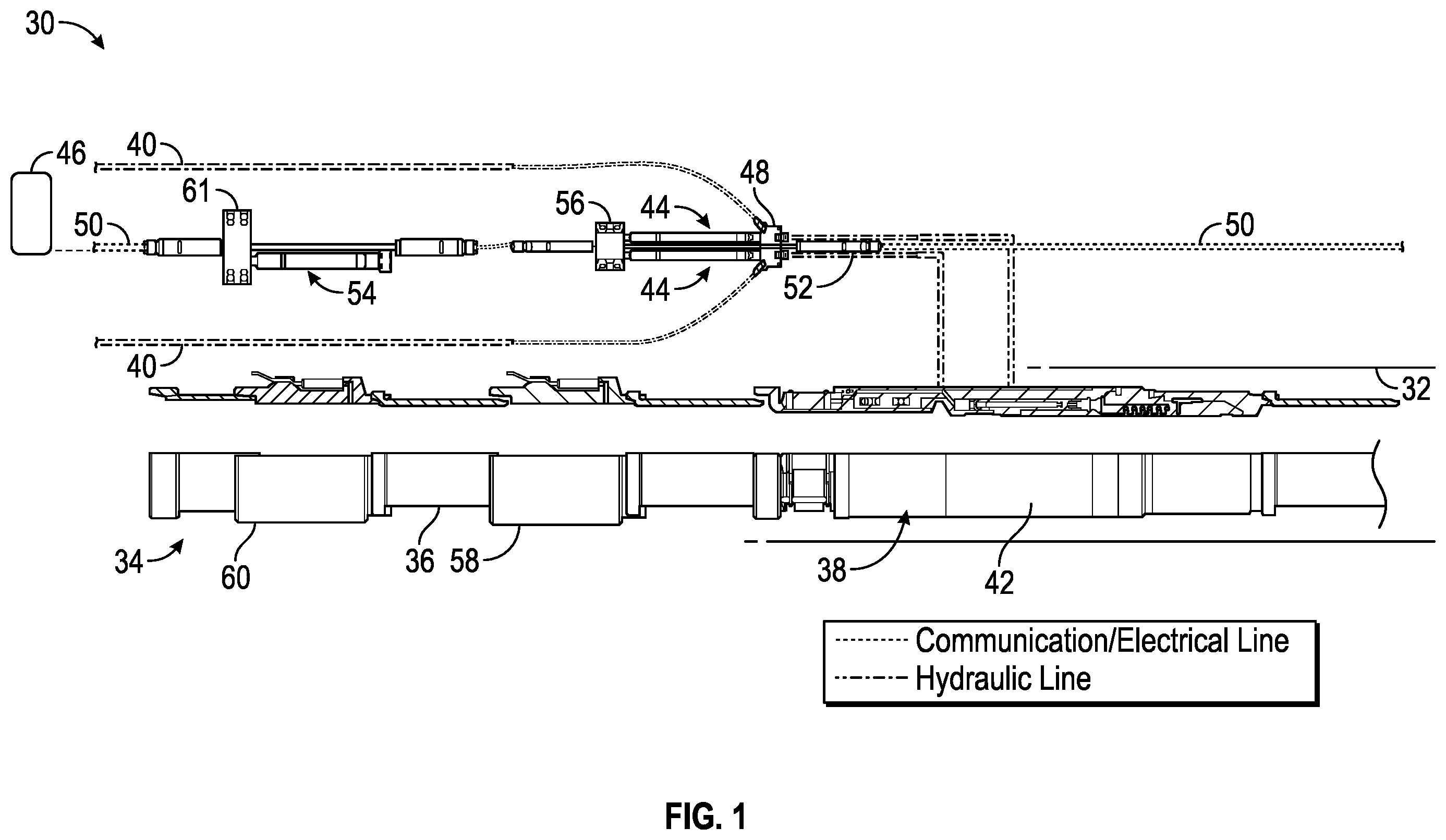 Patent US12448881 Figure 1 – Downhole monitoring of hydraulic equipment