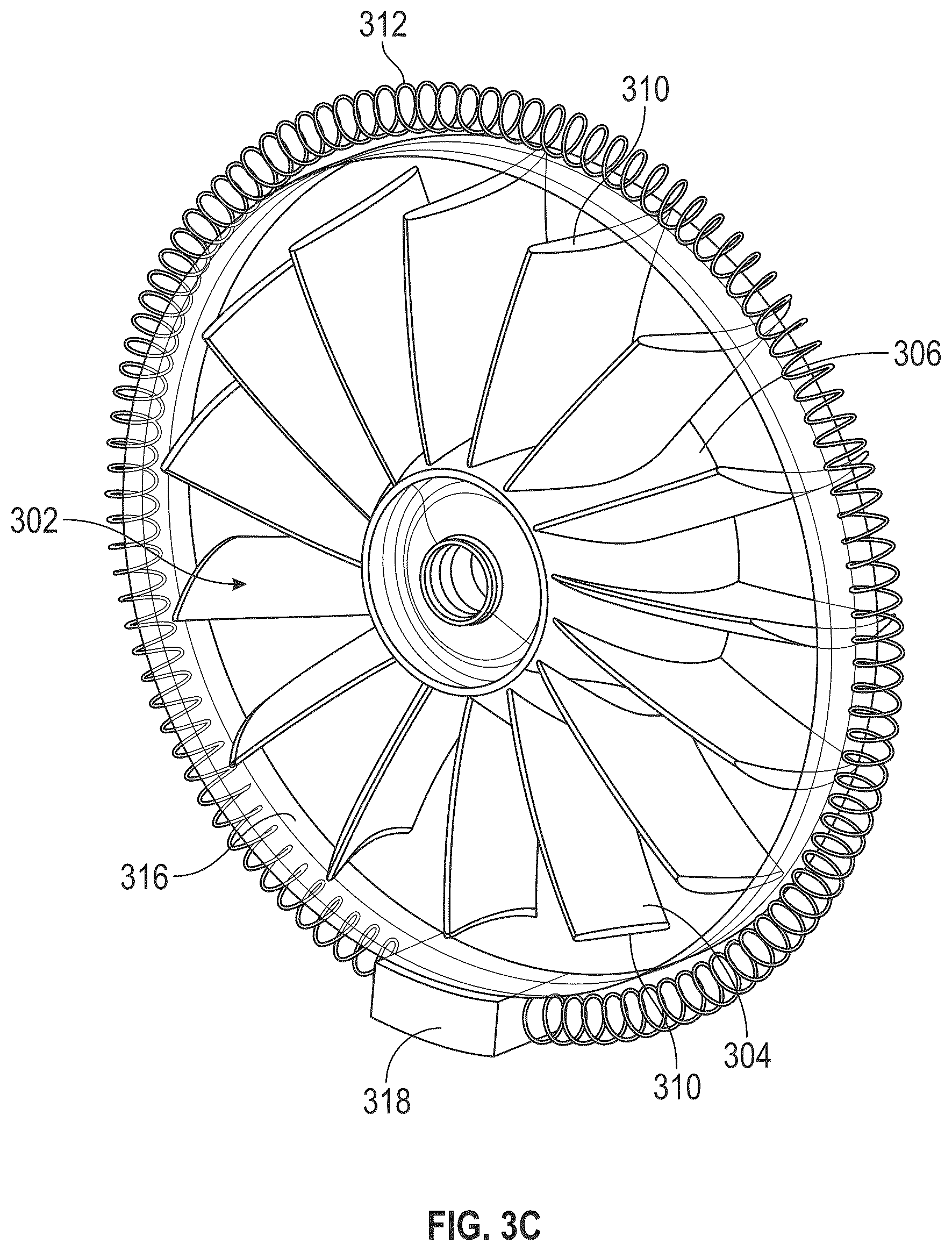 Patent US12448893 Figure 5 – Electromagnetic inducer for gas turbine rotating turbomachinery