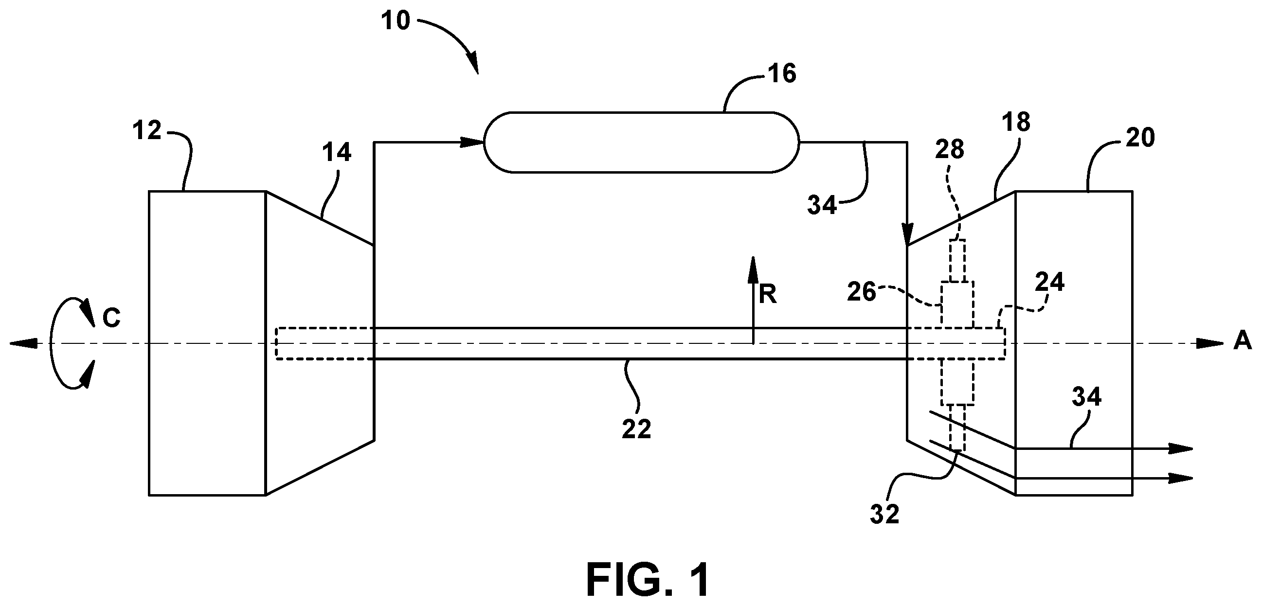 Patent US12448894 Figure 1 – Aerodynamic turbomachine component with cooling features and method of making