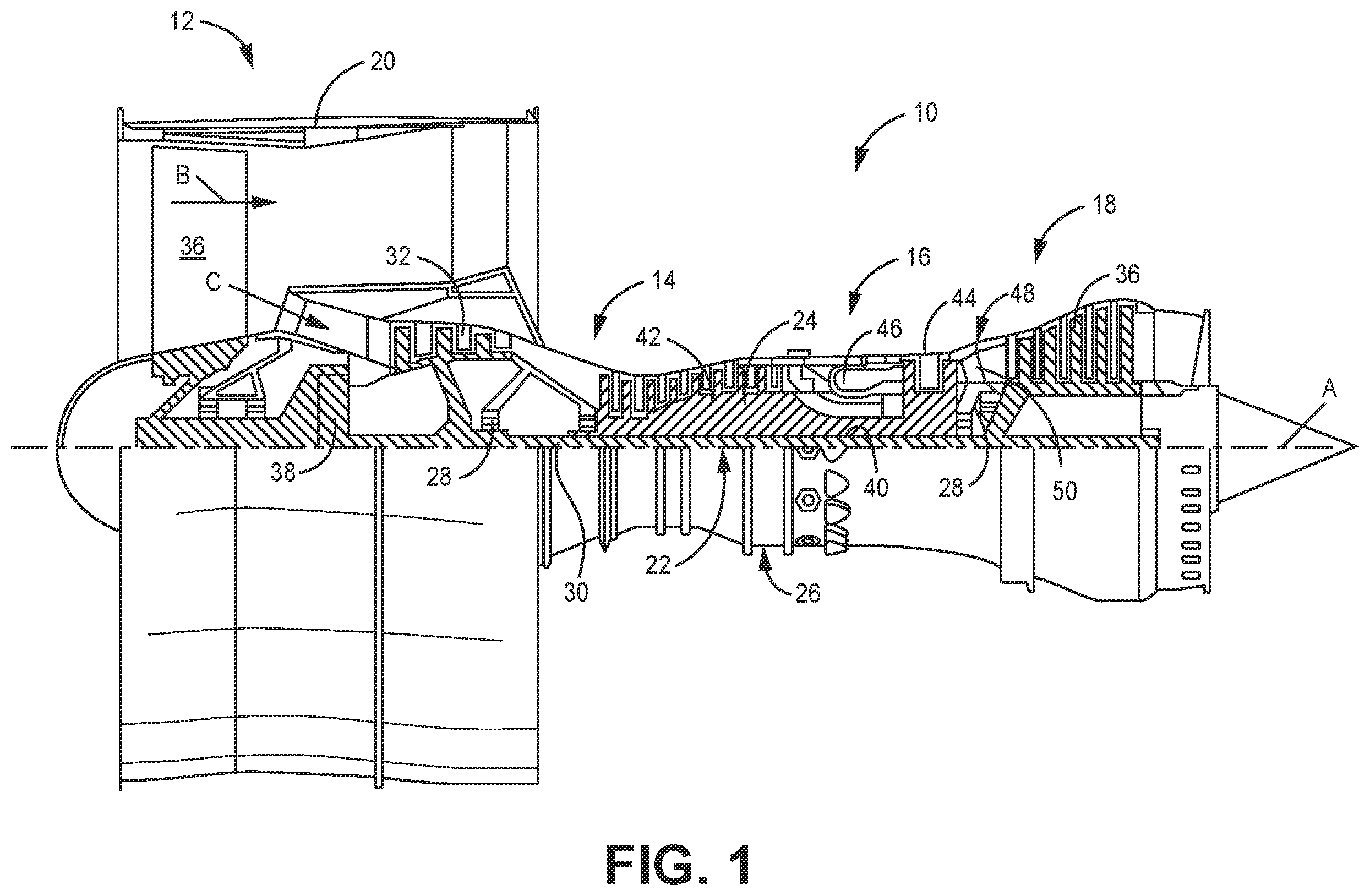 Patent US12448896 Figure 1 – Localized thickening ply reinforcement within ceramic matrix composite airfoil cavity
