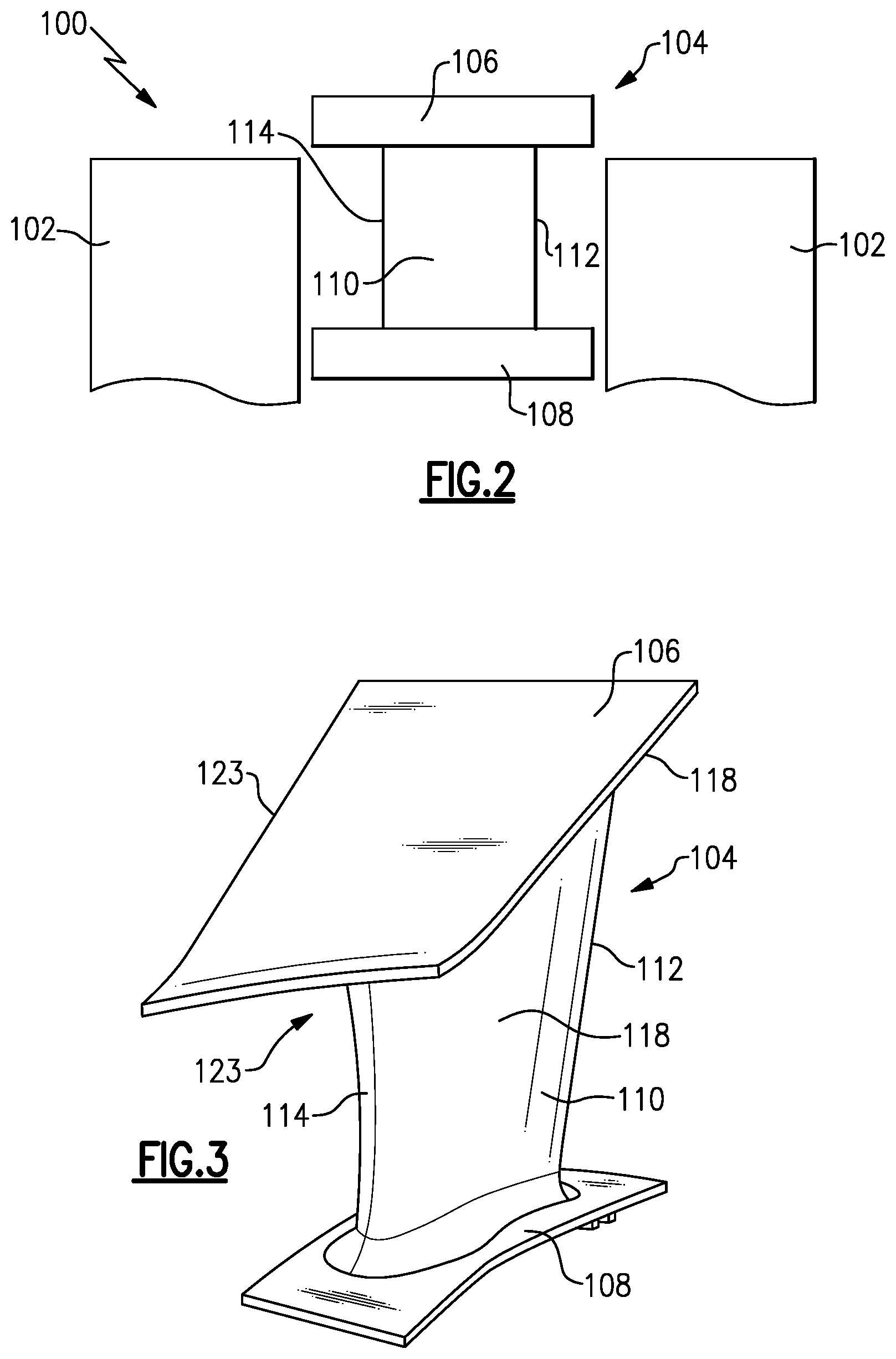 Patent US12448897 Figure 2 – Gas turbine engine component formed by CMCS and having a compressed insert with tapered ends