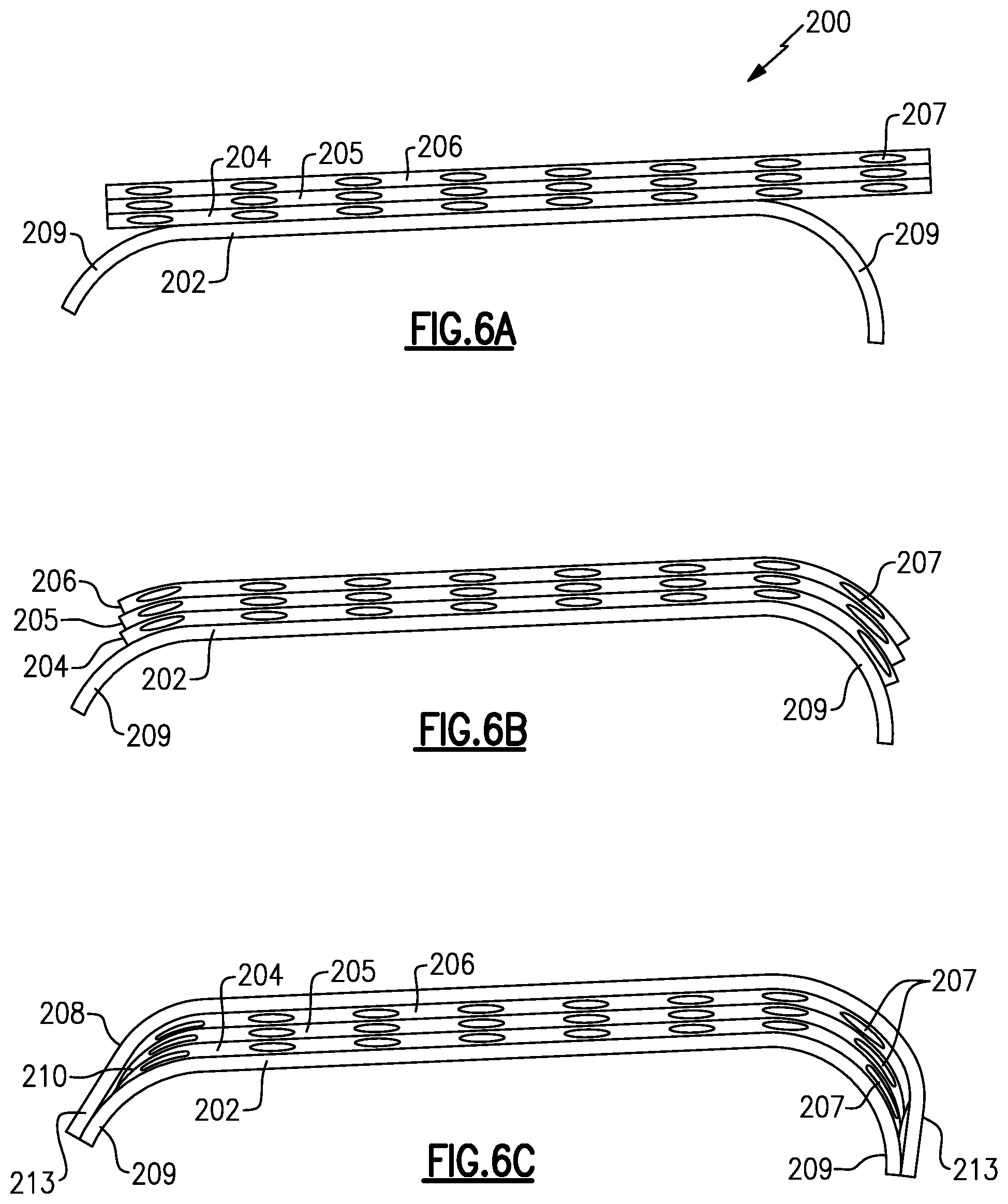 Patent US12448897 Figure 5 – Gas turbine engine component formed by CMCS and having a compressed insert with tapered ends