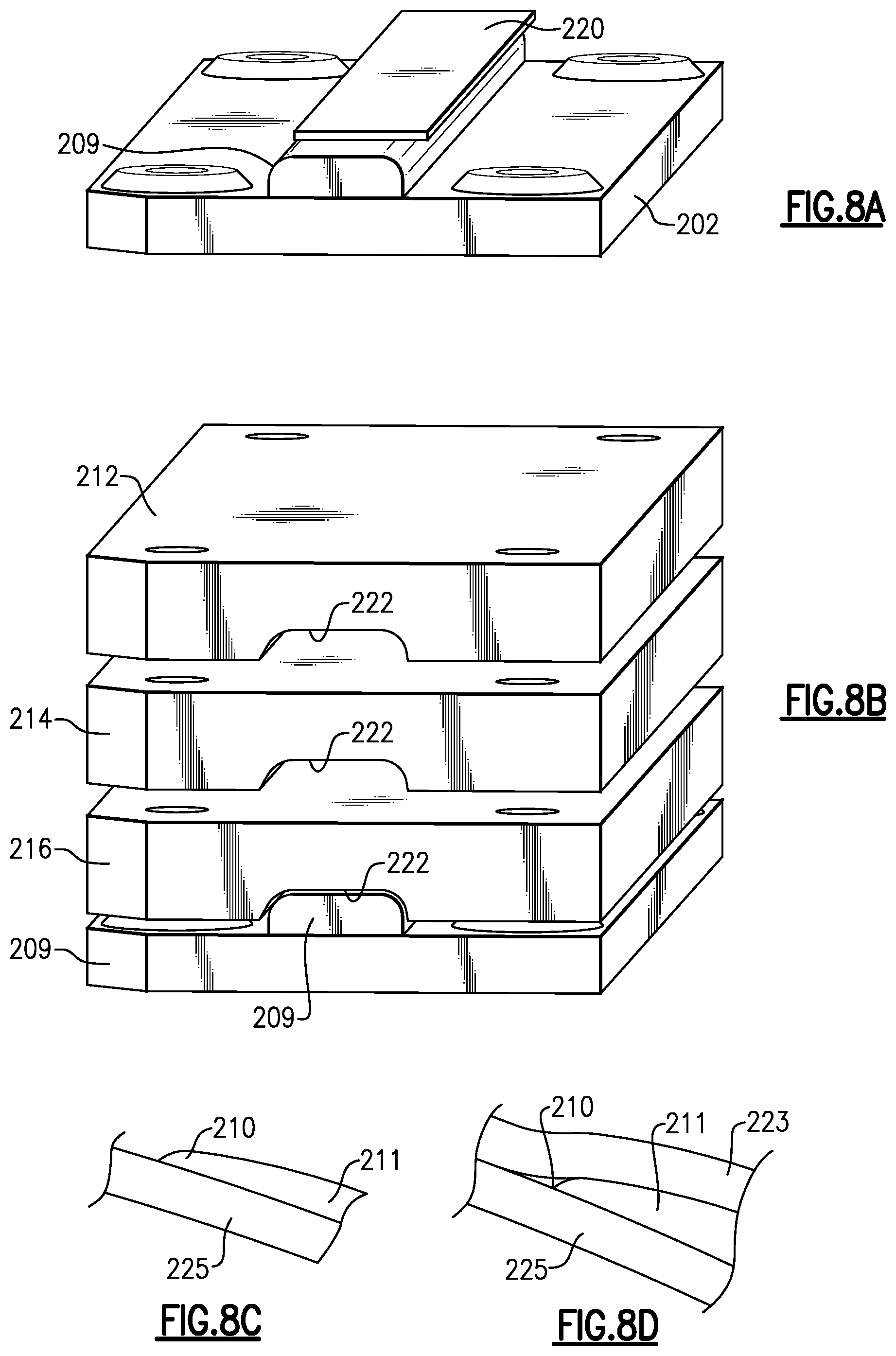 Patent US12448897 Figure 7 – Gas turbine engine component formed by CMCS and having a compressed insert with tapered ends