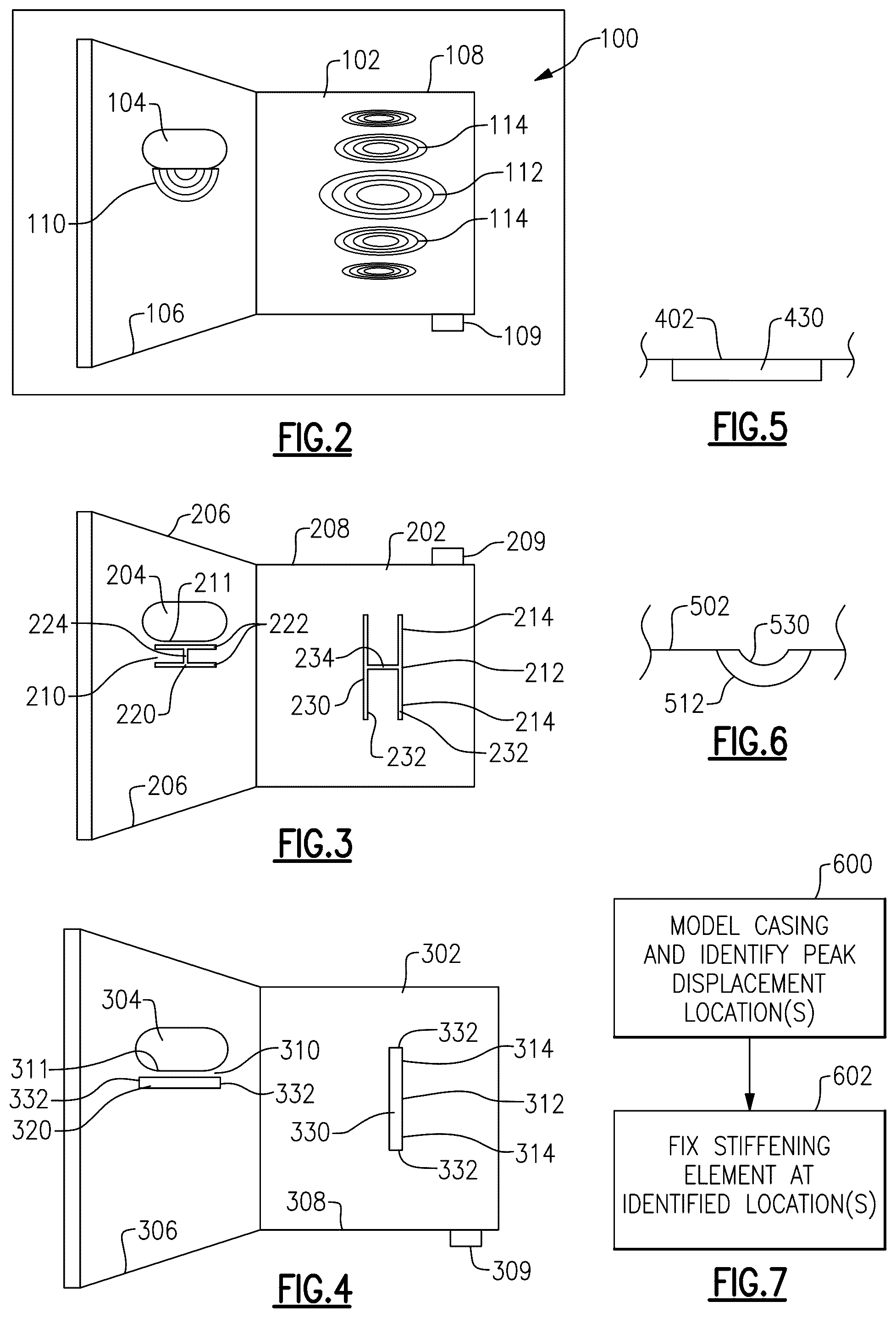 Patent US12448900 Figure 2 – Local stiffening for gas turbine engine casing