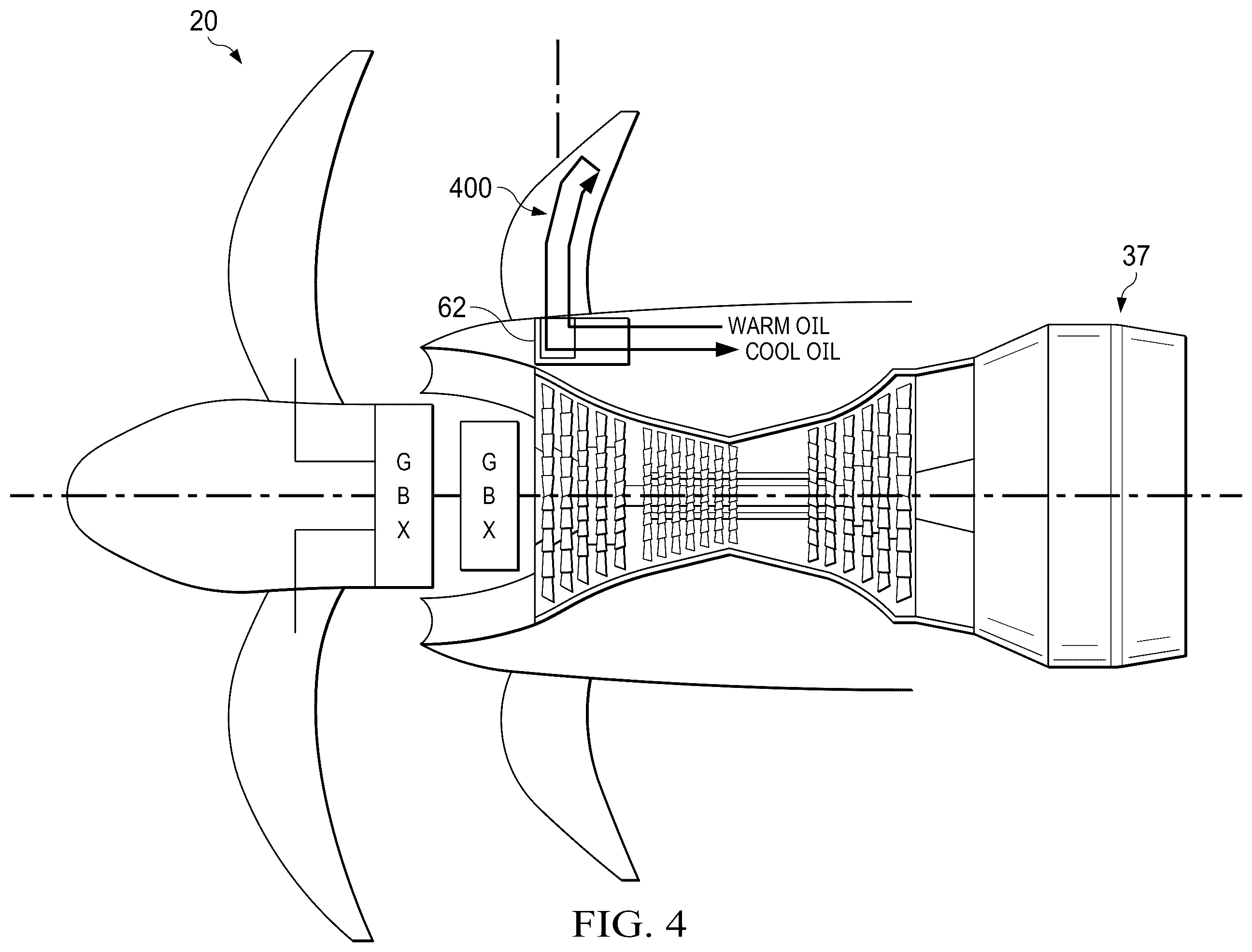 Patent US12448901 Figure 5 – Thermal management system for gas turbine engine with open propulsor