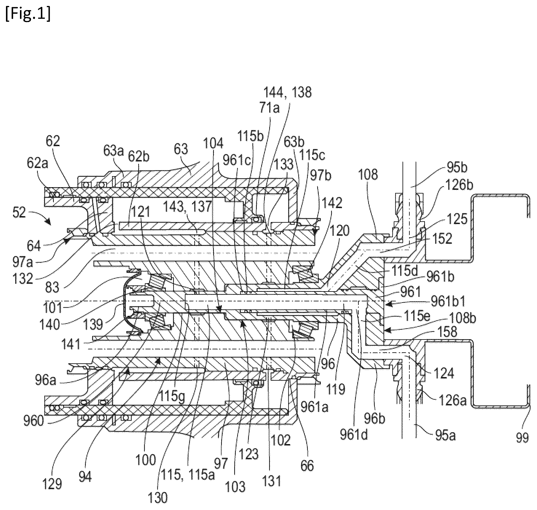 Patent US12448902 Figure 1 – Fluid transfer device with hydraulic and mechanical connection means