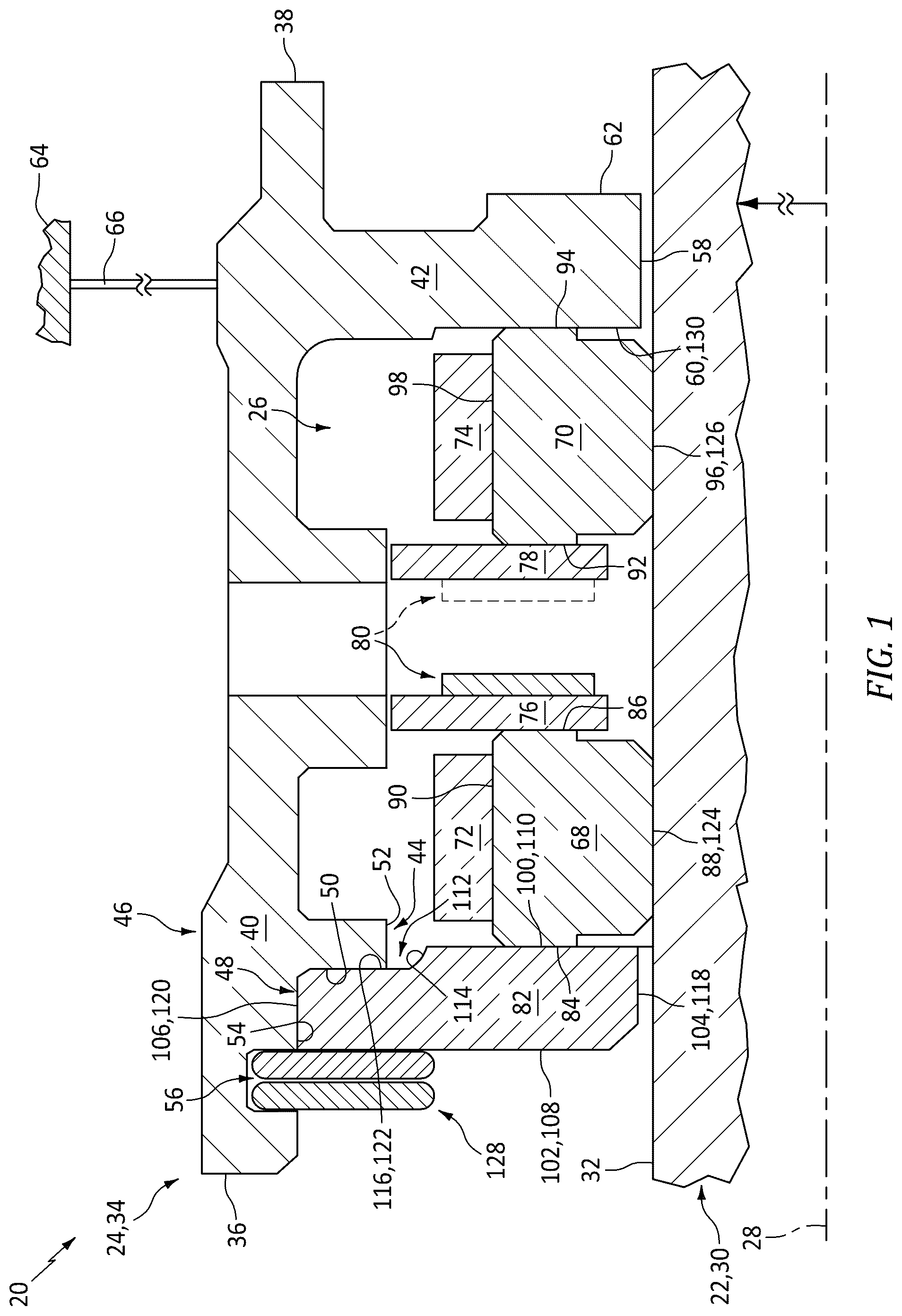Patent US12448904 Figure 1 – Seal assembly mating plate for aircraft powerplant