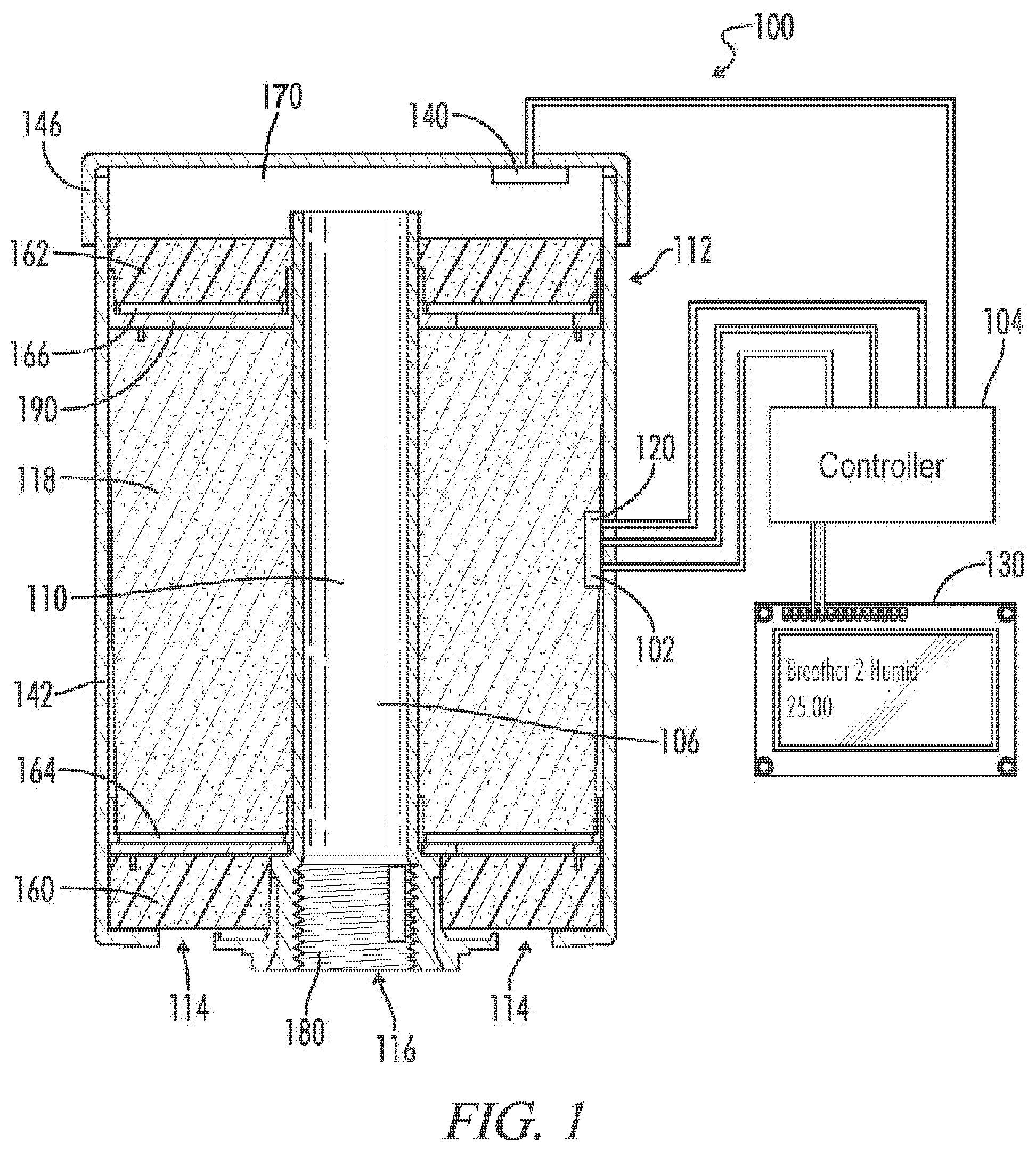 Patent US12448906 Figure 1 – System and apparatus for a diagnostic breather dryer having a coupleable expansion pack