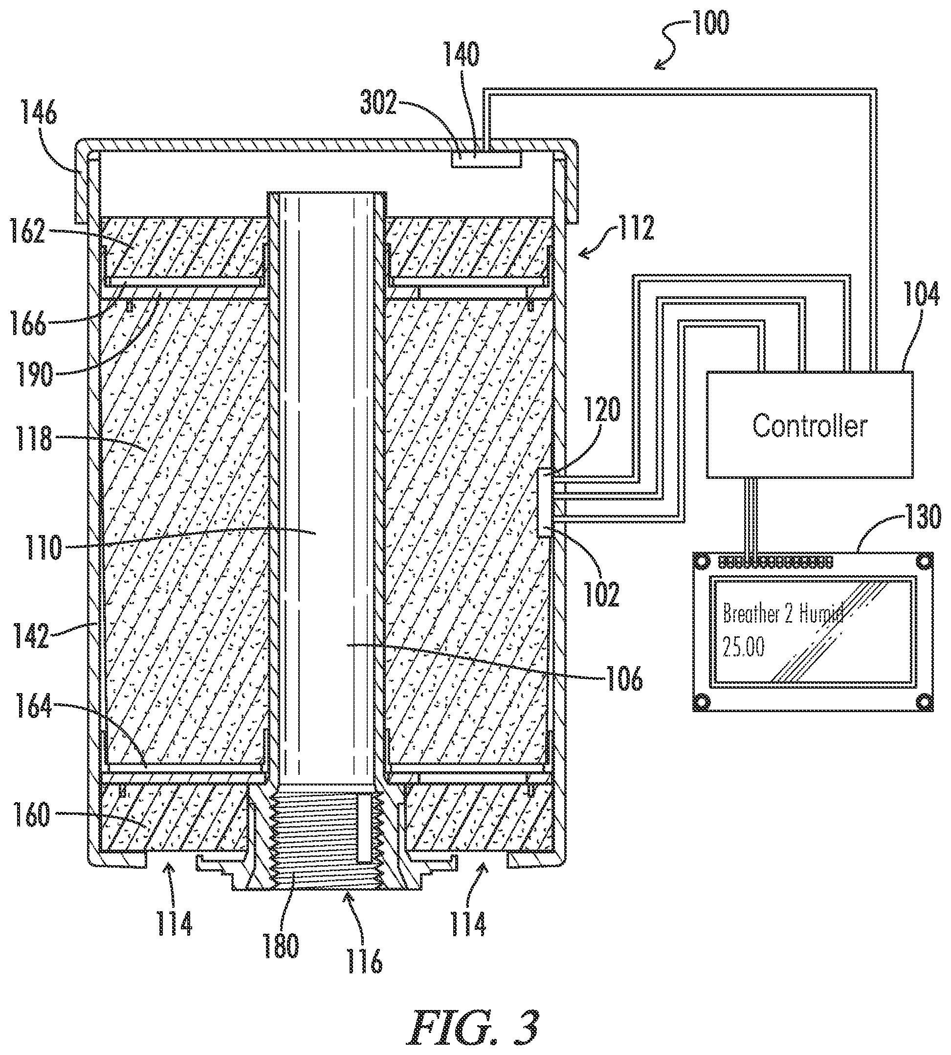 Patent US12448906 Figure 3 – System and apparatus for a diagnostic breather dryer having a coupleable expansion pack