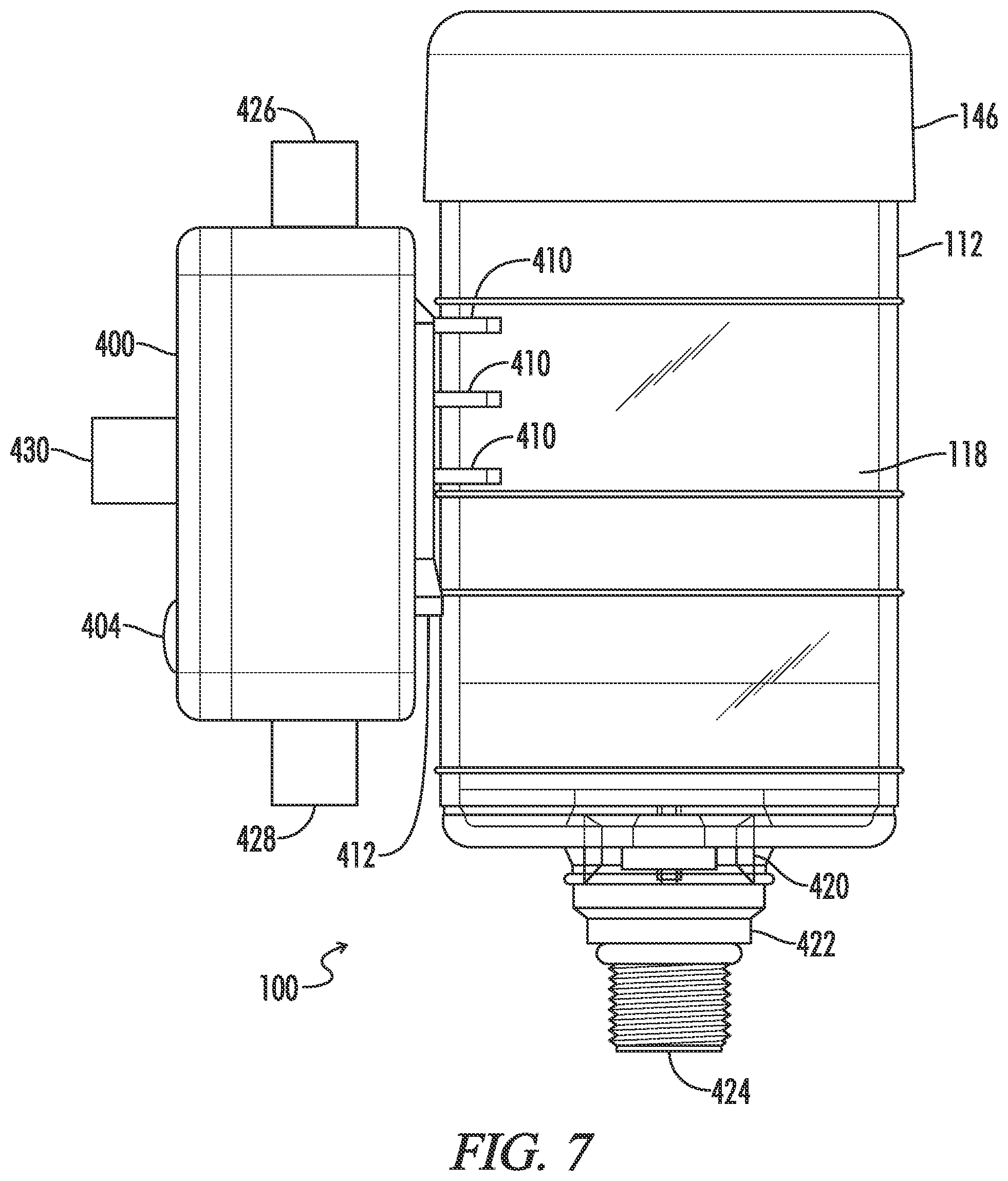 Patent US12448906 Figure 7 – System and apparatus for a diagnostic breather dryer having a coupleable expansion pack