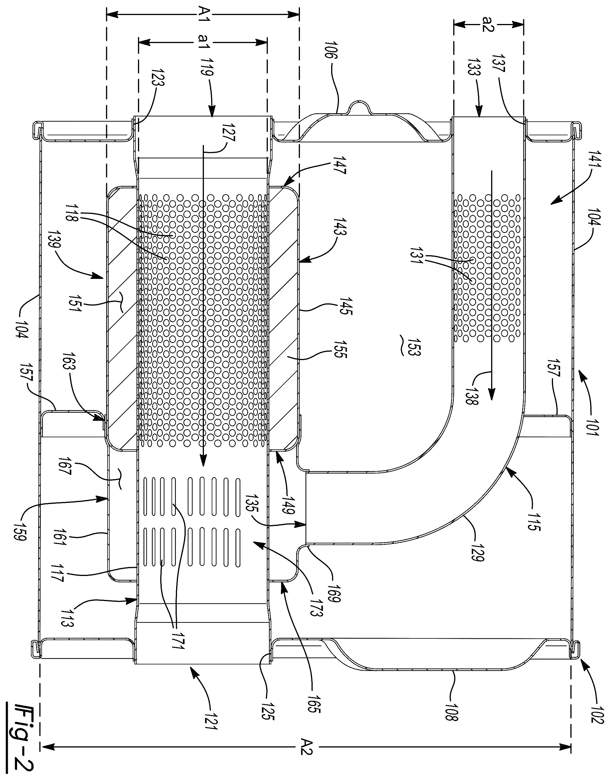Patent US12448907 Figure 2 – Dual mode muffler
