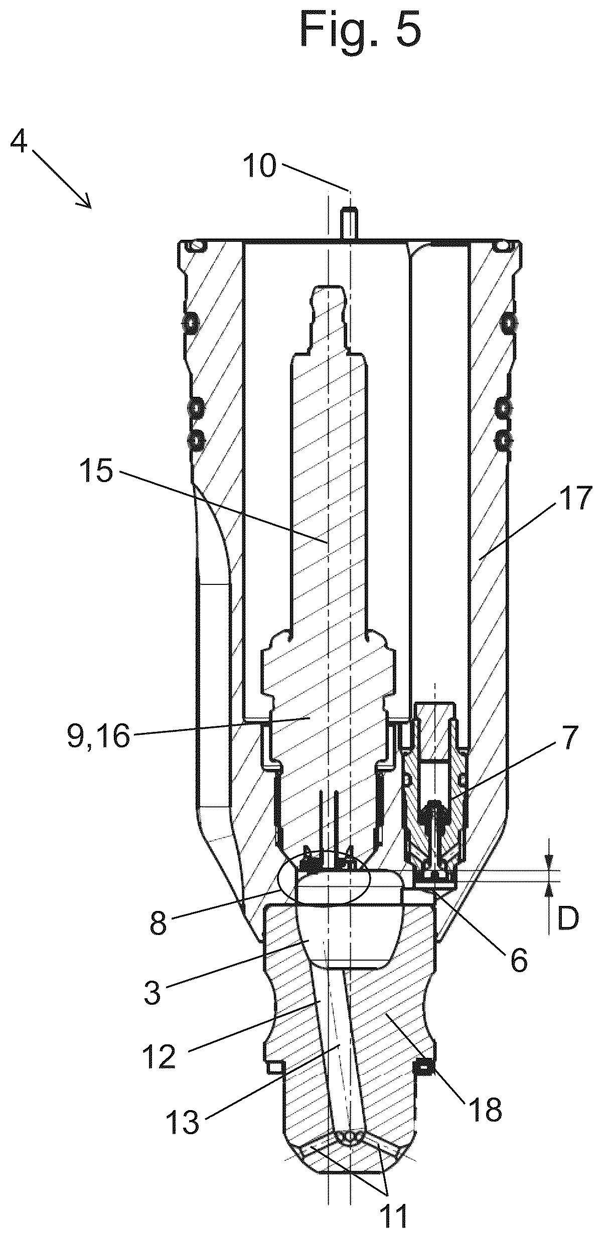 Patent US12448913 Figure 5 – Pre-chamber assembly