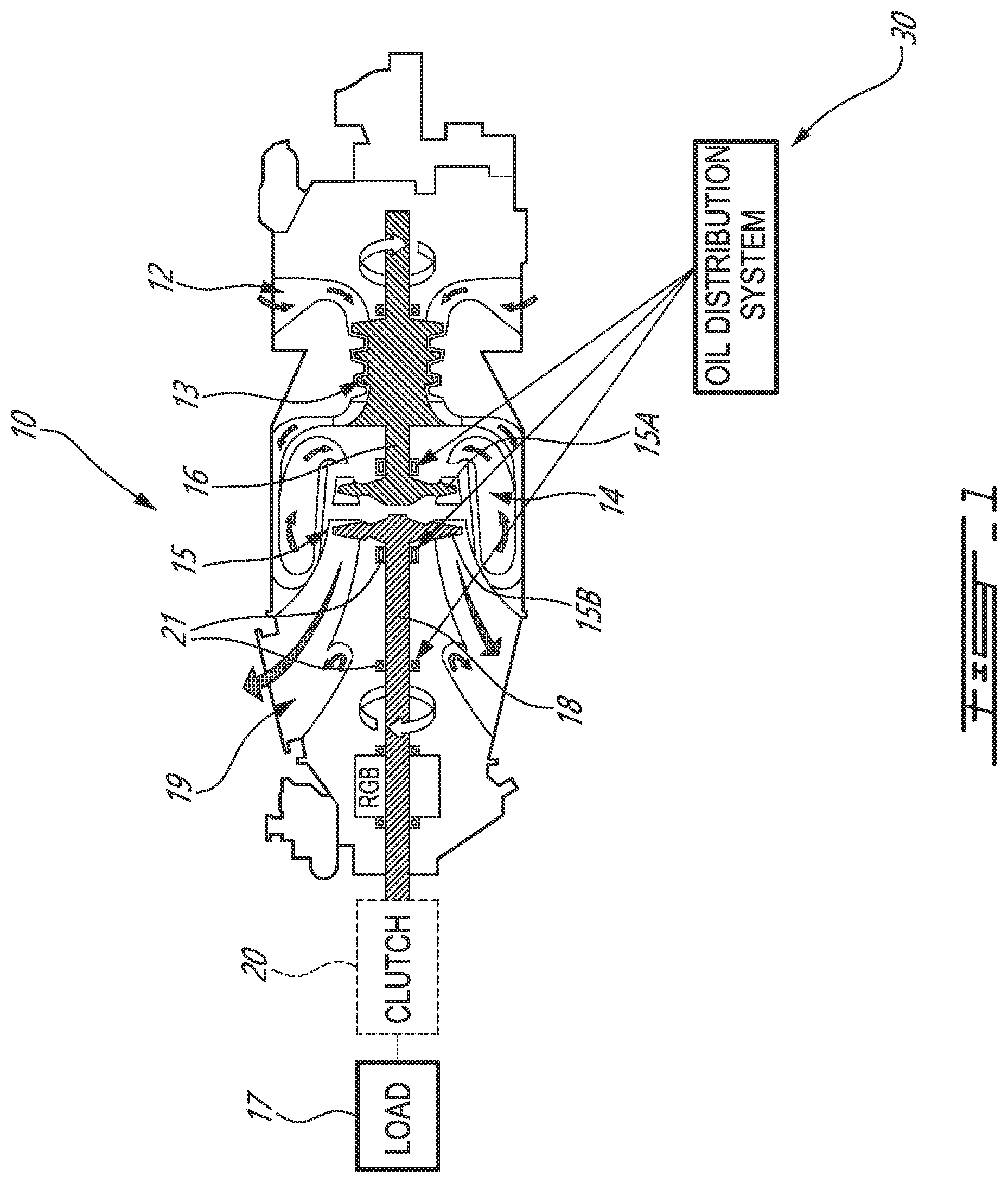 Patent US12448919 Figure 1 – Aircraft engine oil distribution system