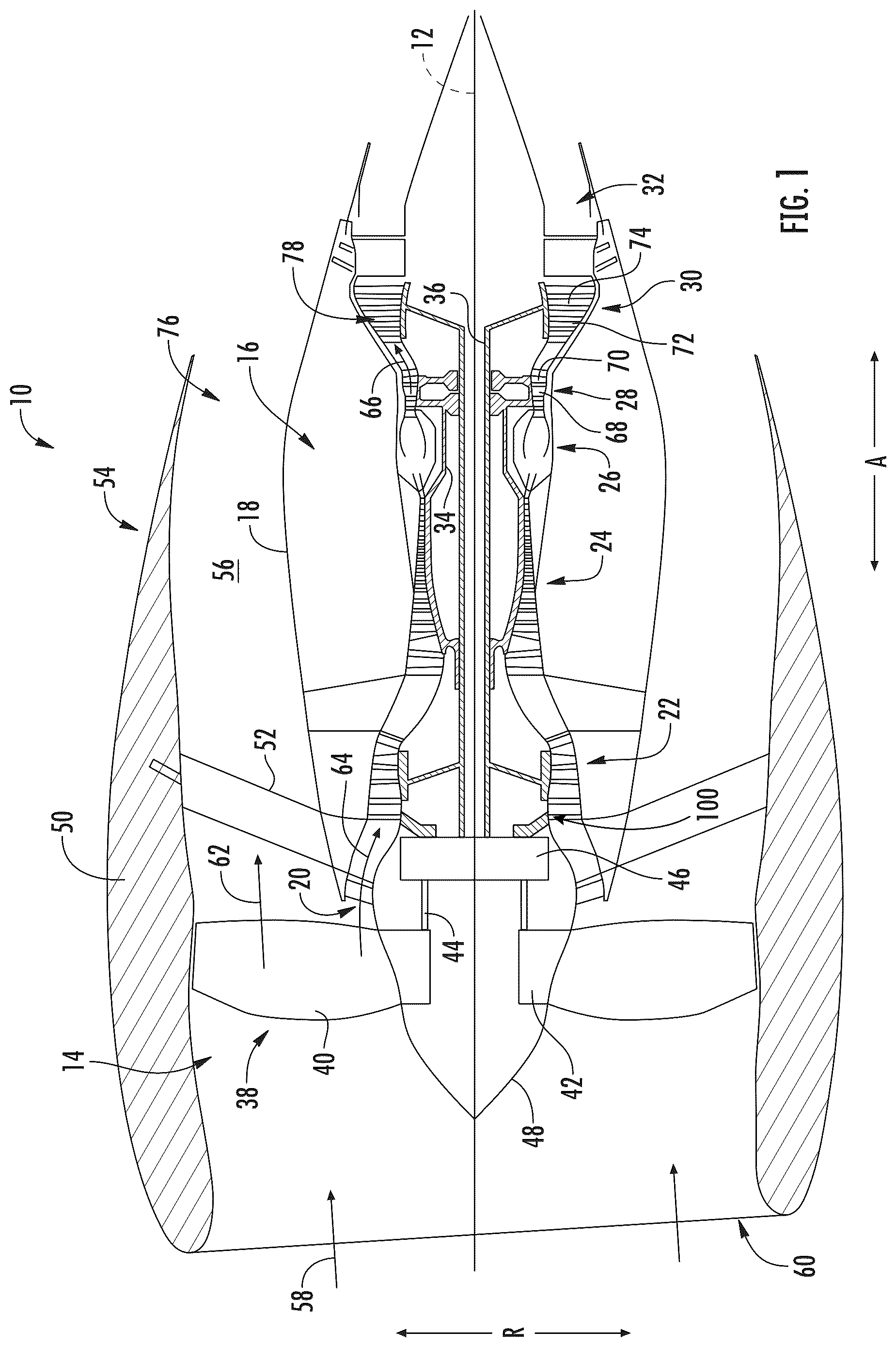 Patent US12448925 Figure 1 – System and method for detecting and reducing torque in a turbine engine