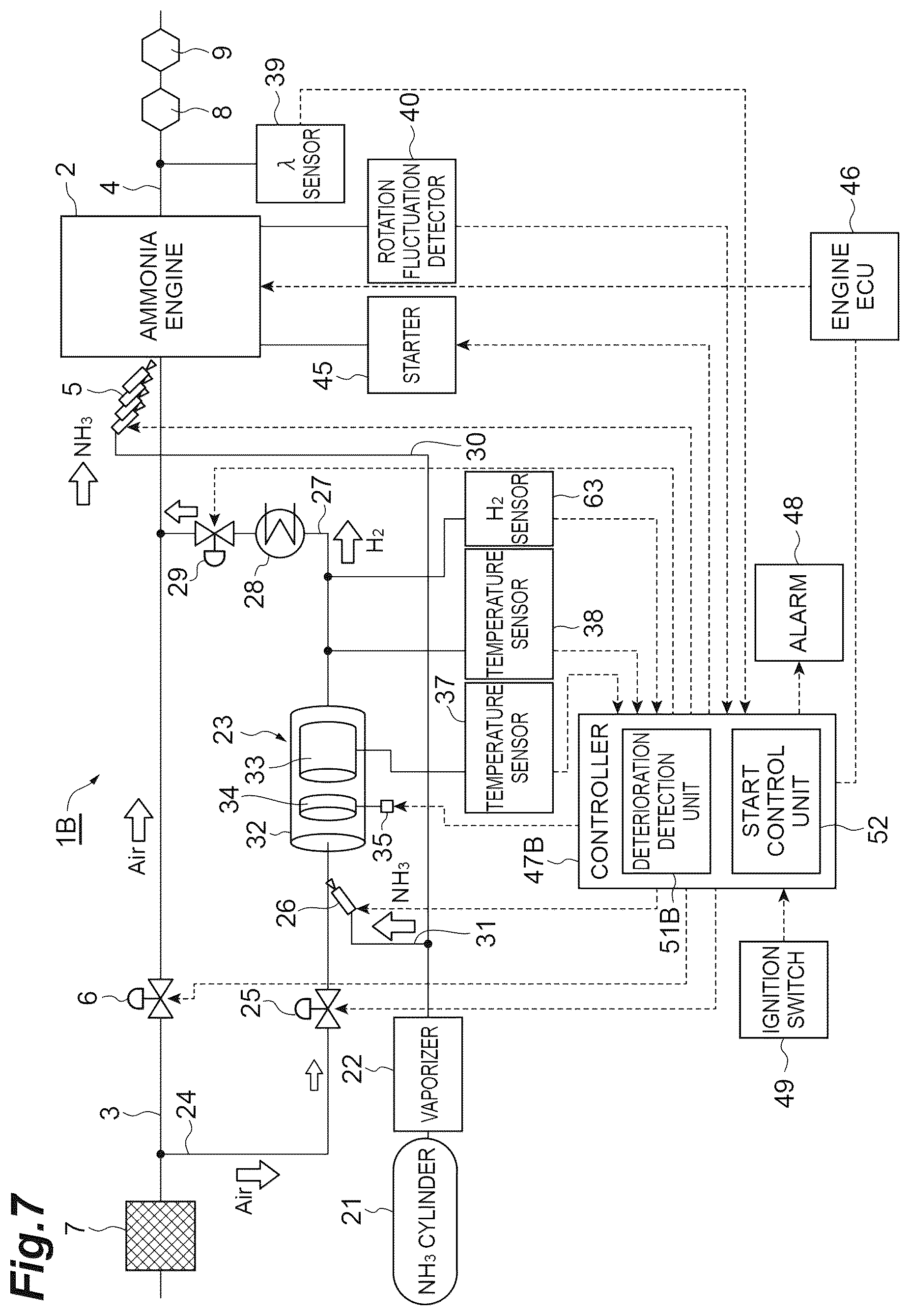 Patent US12448927 Figure 7 – Engine system