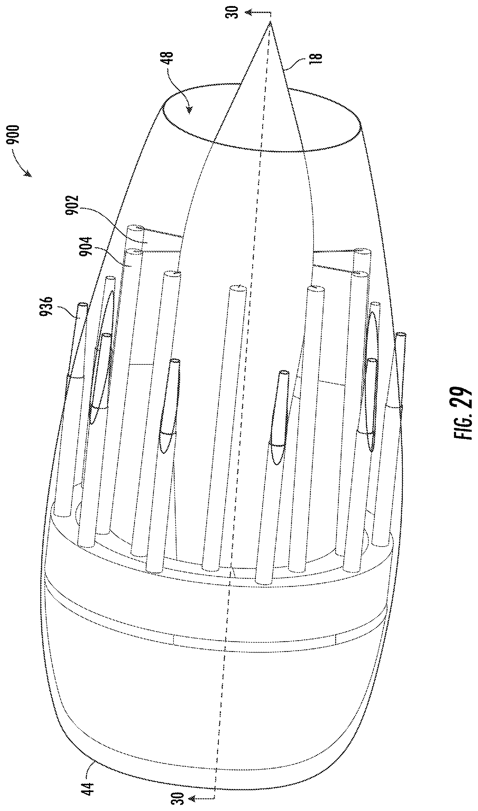 Patent US12448936 Figure 19 – Gas turbine engine having a heat exchanger located in an annular duct