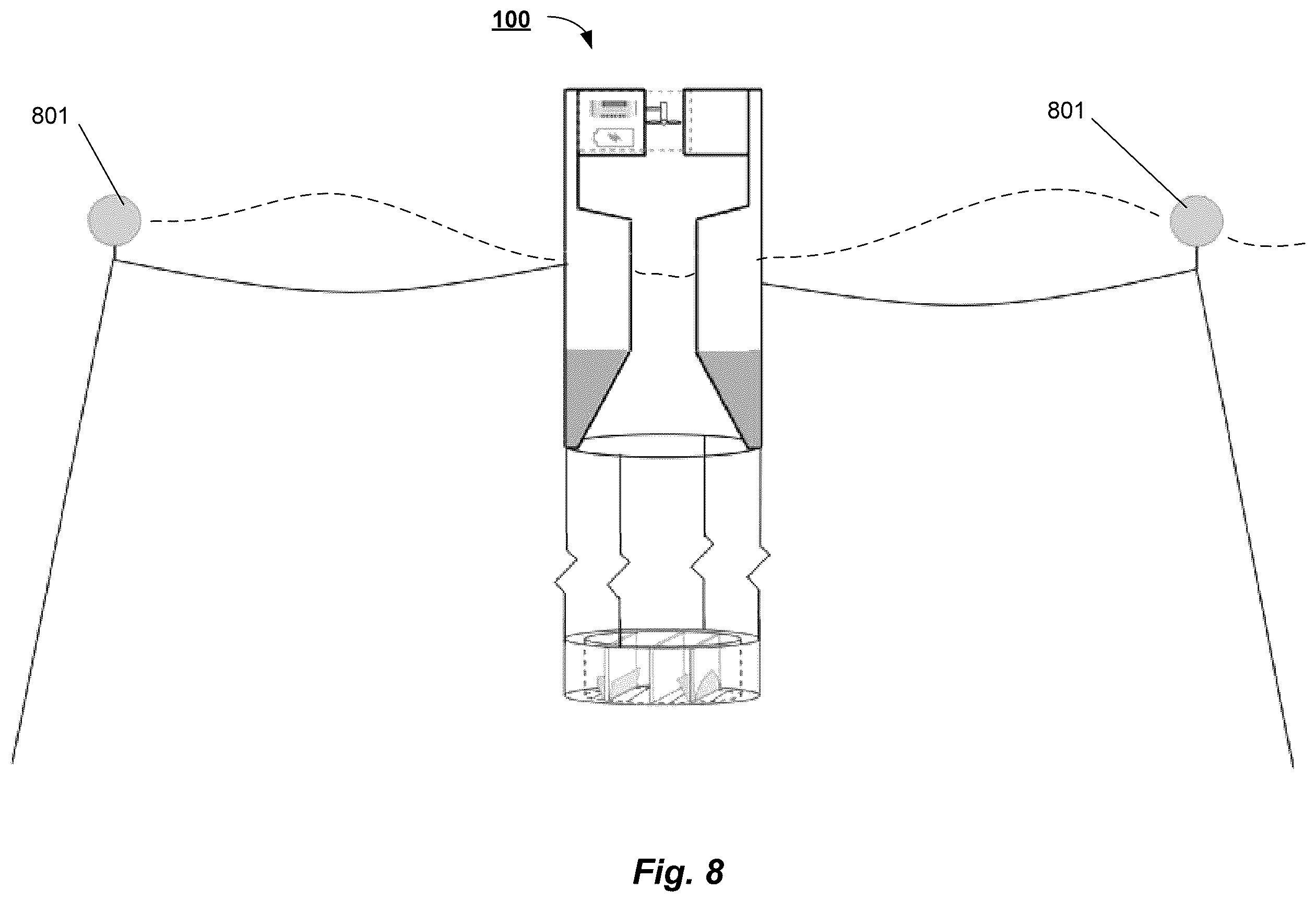 Patent US12448943 Figure 12 – Two-body flexible tether-connected oscillating water column