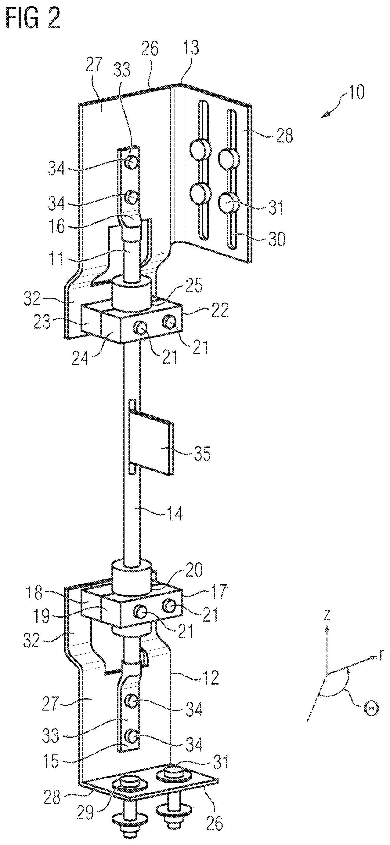 Patent US12448951 Figure 2 – Connector arrangement for a wind turbine down conductor, and wind turbine