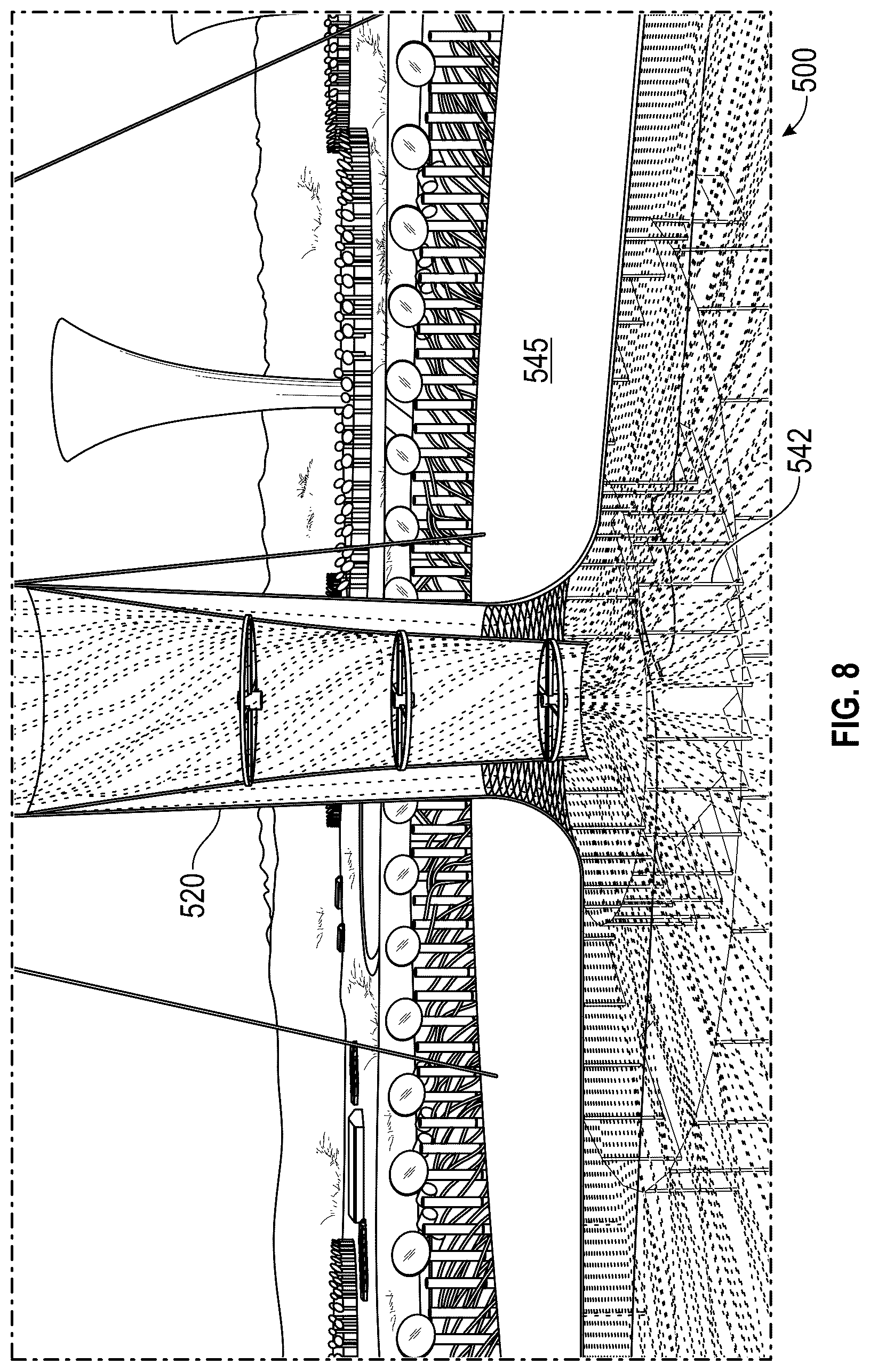 Patent US12448953 Figure 8 – Solar energy directed to a cylinder containing a propeller used to generate electricity