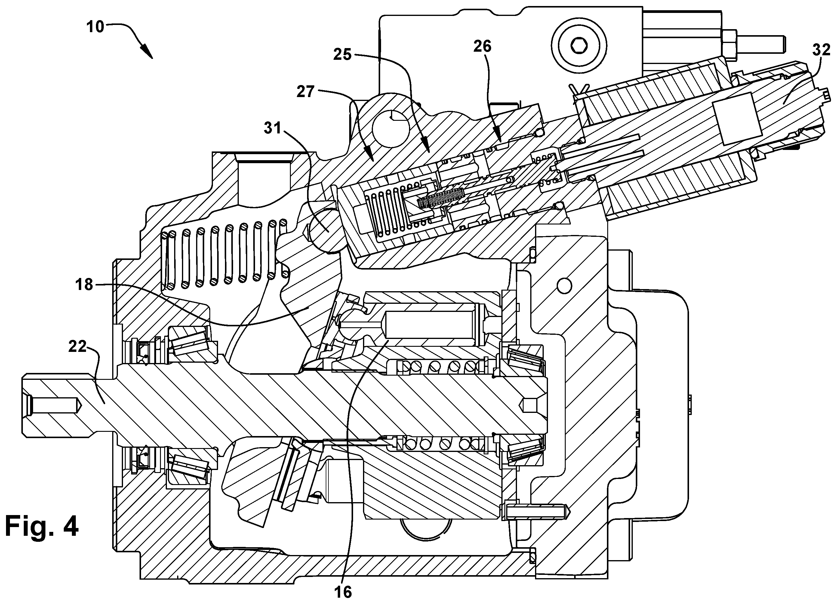 Patent US12448955 Figure 4 – Displacement control for hydraulic pump