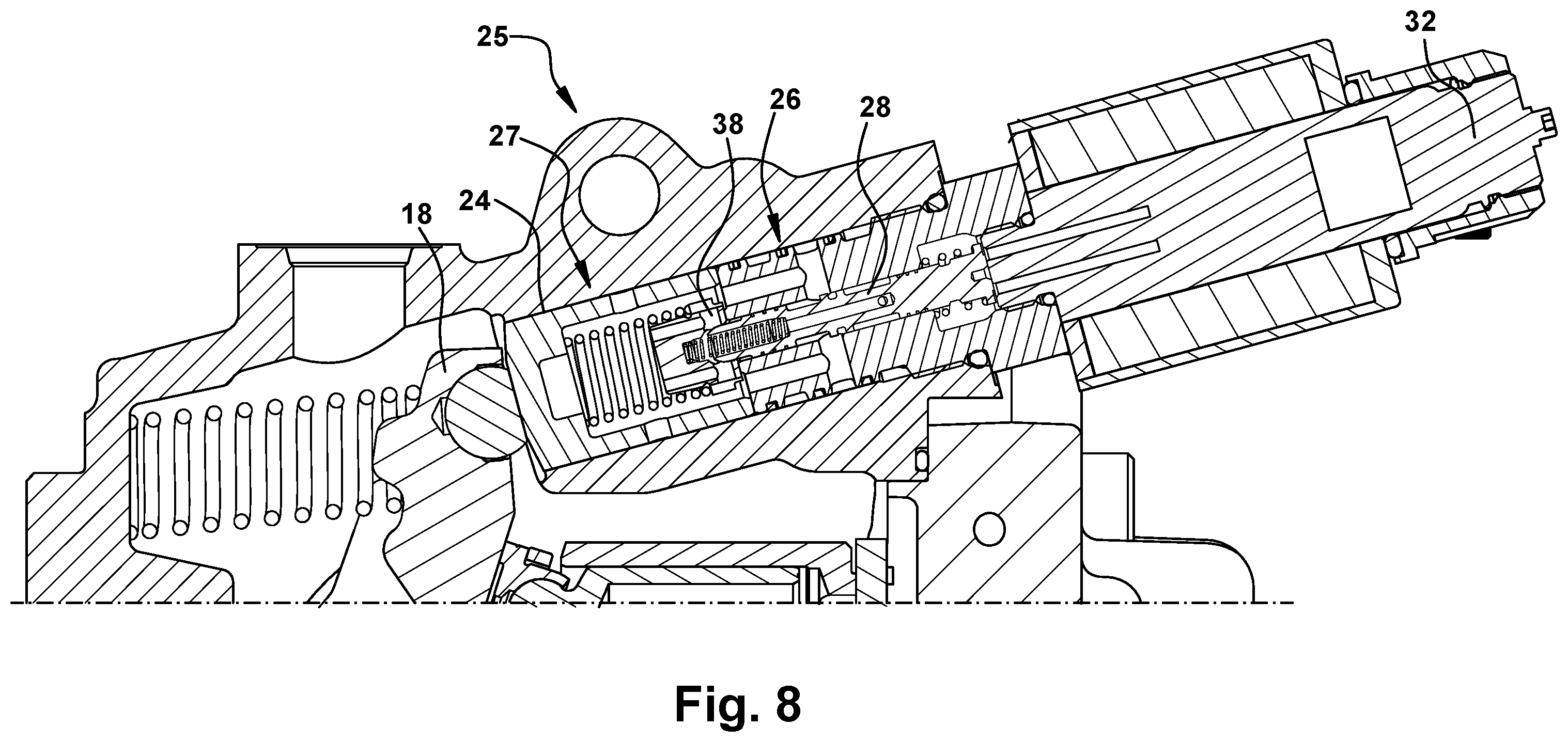 Patent US12448955 Figure 8 – Displacement control for hydraulic pump