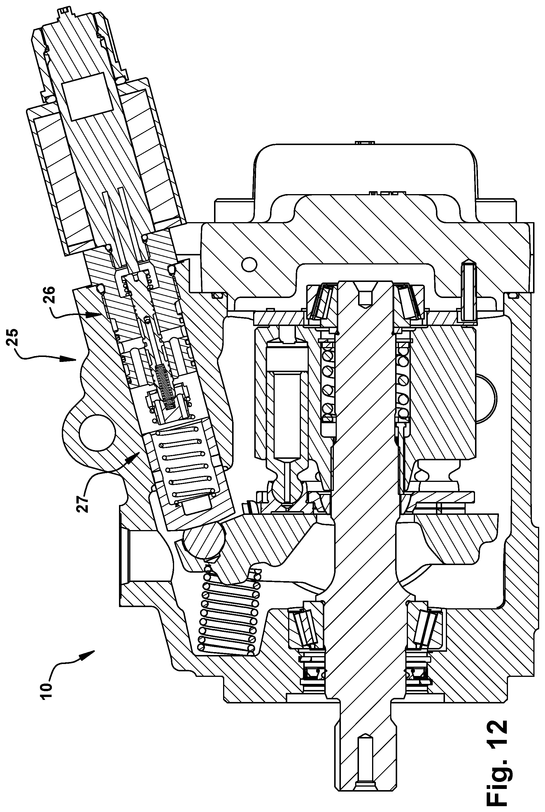 Patent US12448955 Figure 12 – Displacement control for hydraulic pump