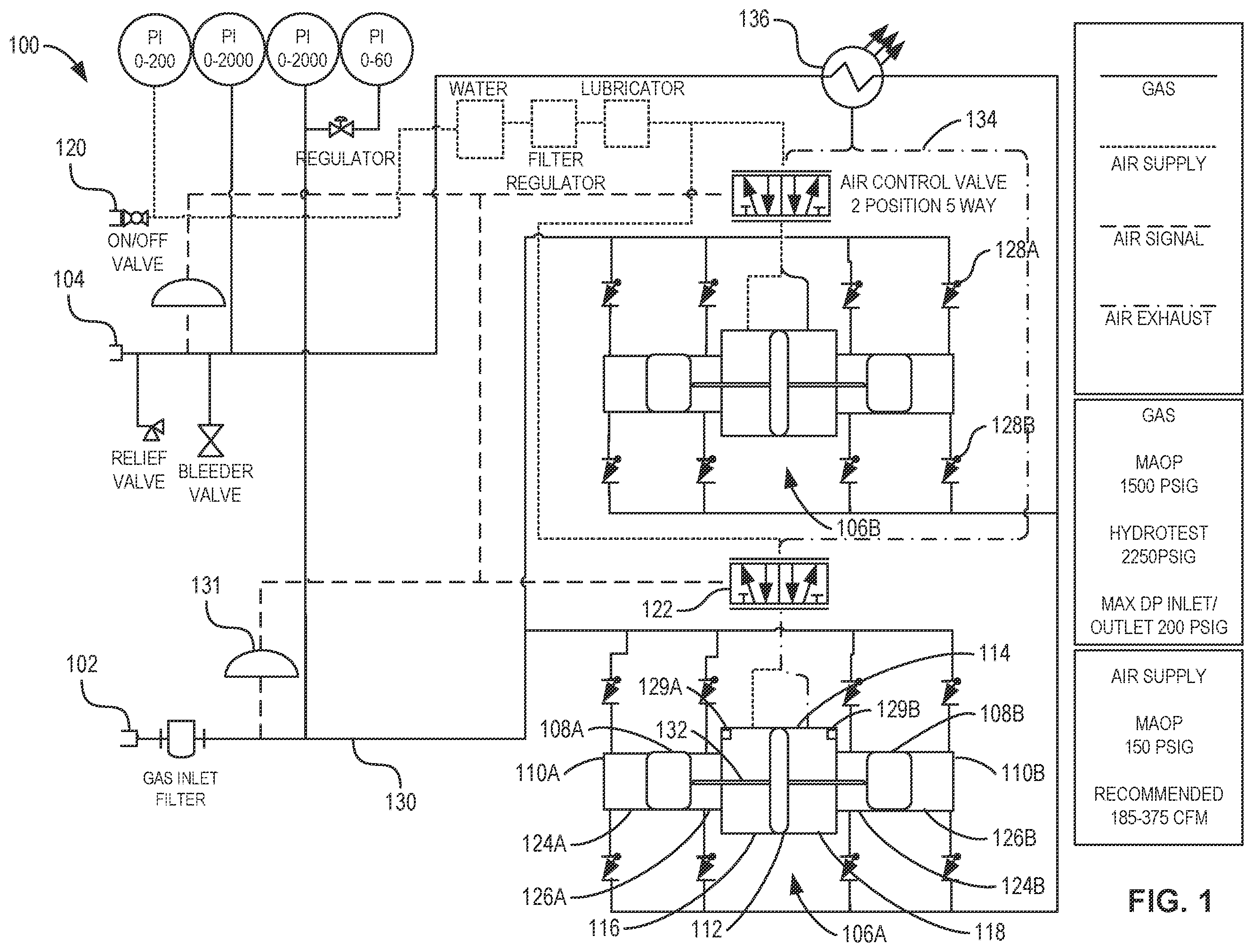 Patent US12448960 Figure 1 – Reduced size fluid transfer and depressurization apparatus, control, and associated methods