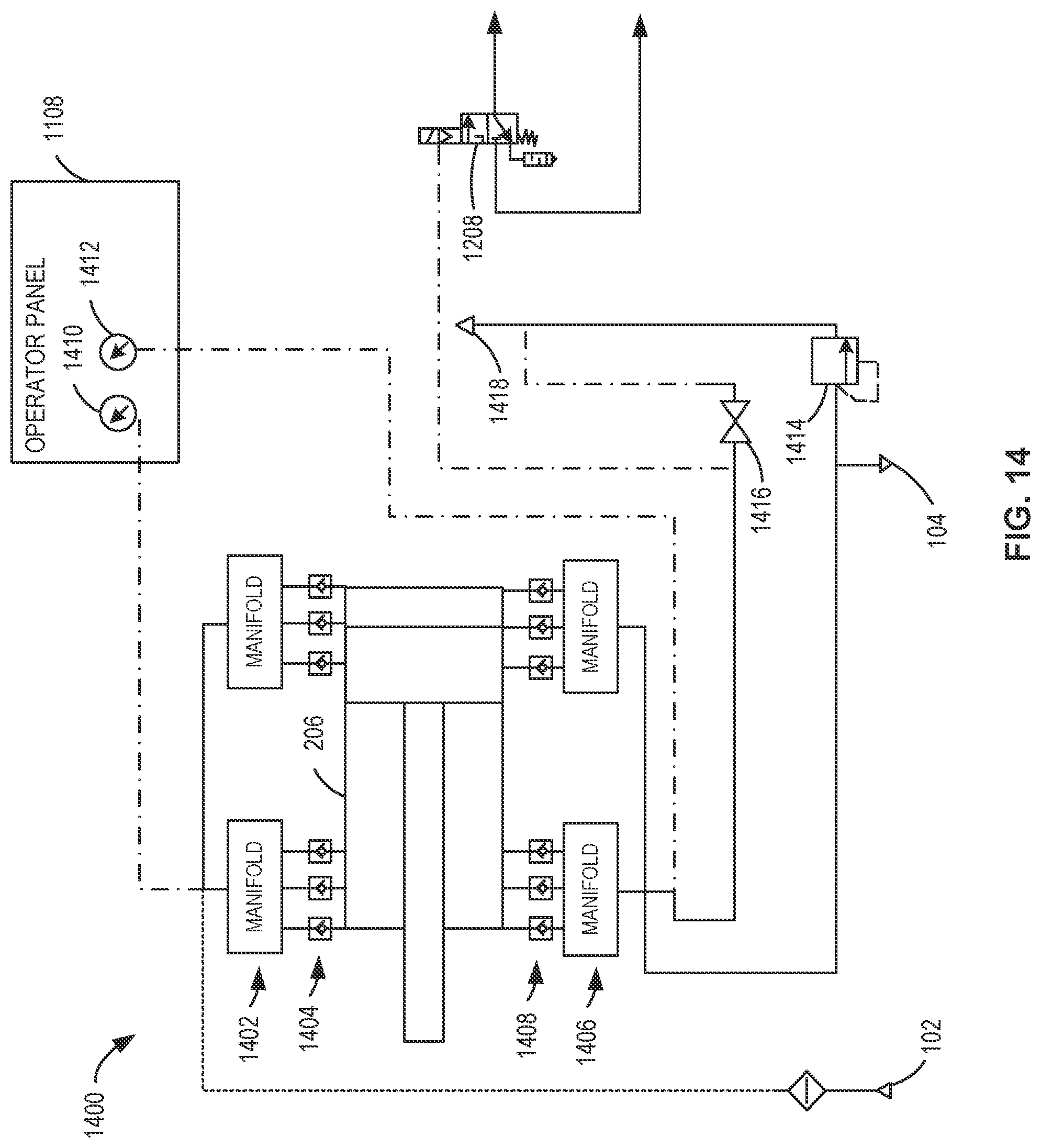 Patent US12448960 Figure 14 – Reduced size fluid transfer and depressurization apparatus, control, and associated methods