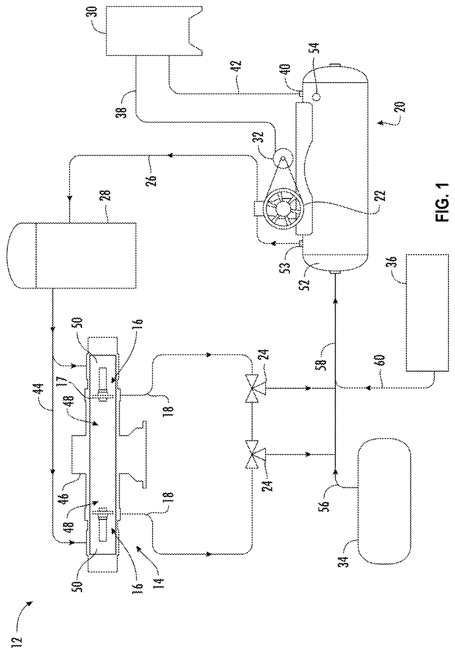 Patent US12448961 Figure 1 – Fluid recovery system