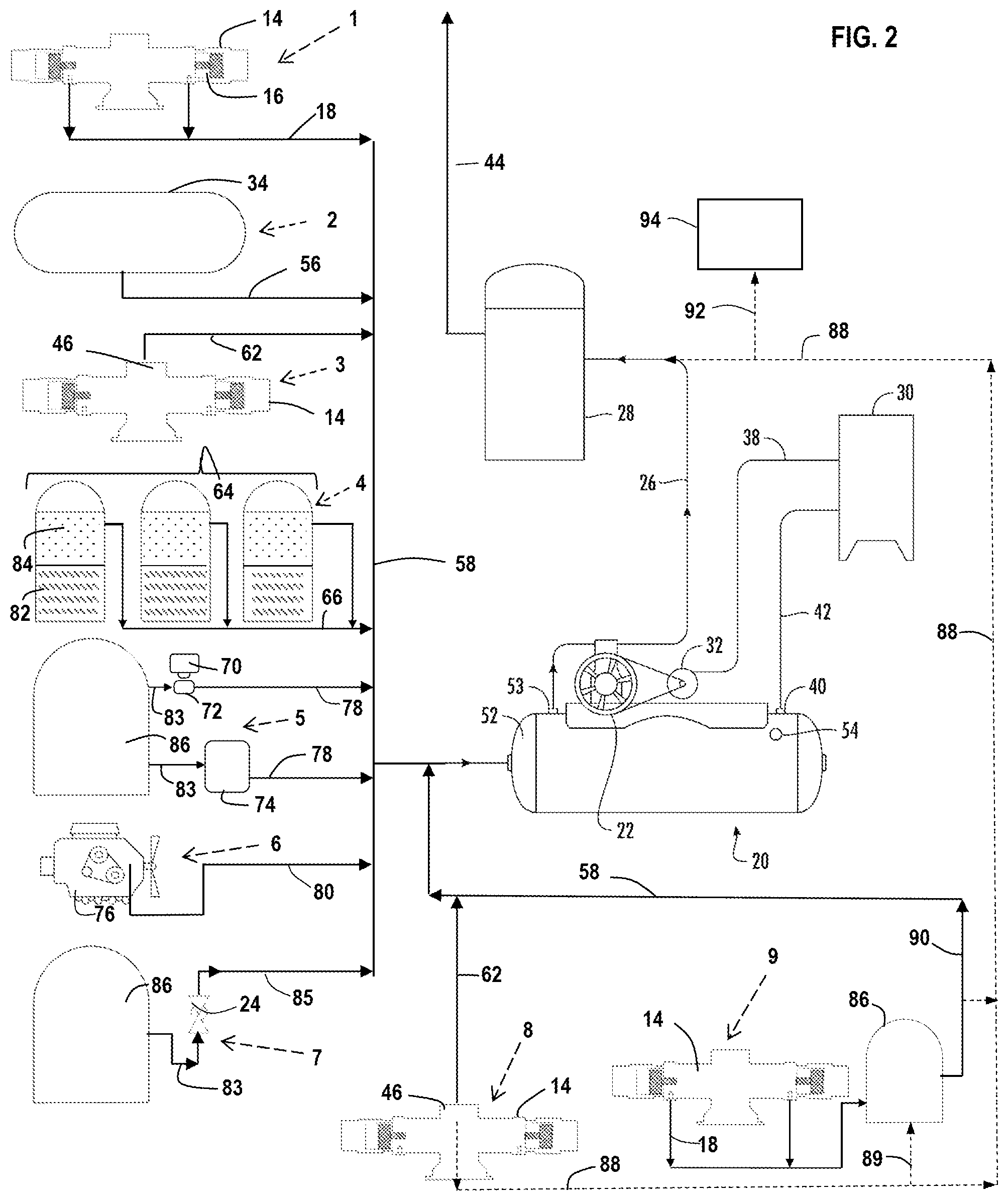 Patent US12448961 Figure 2 – Fluid recovery system