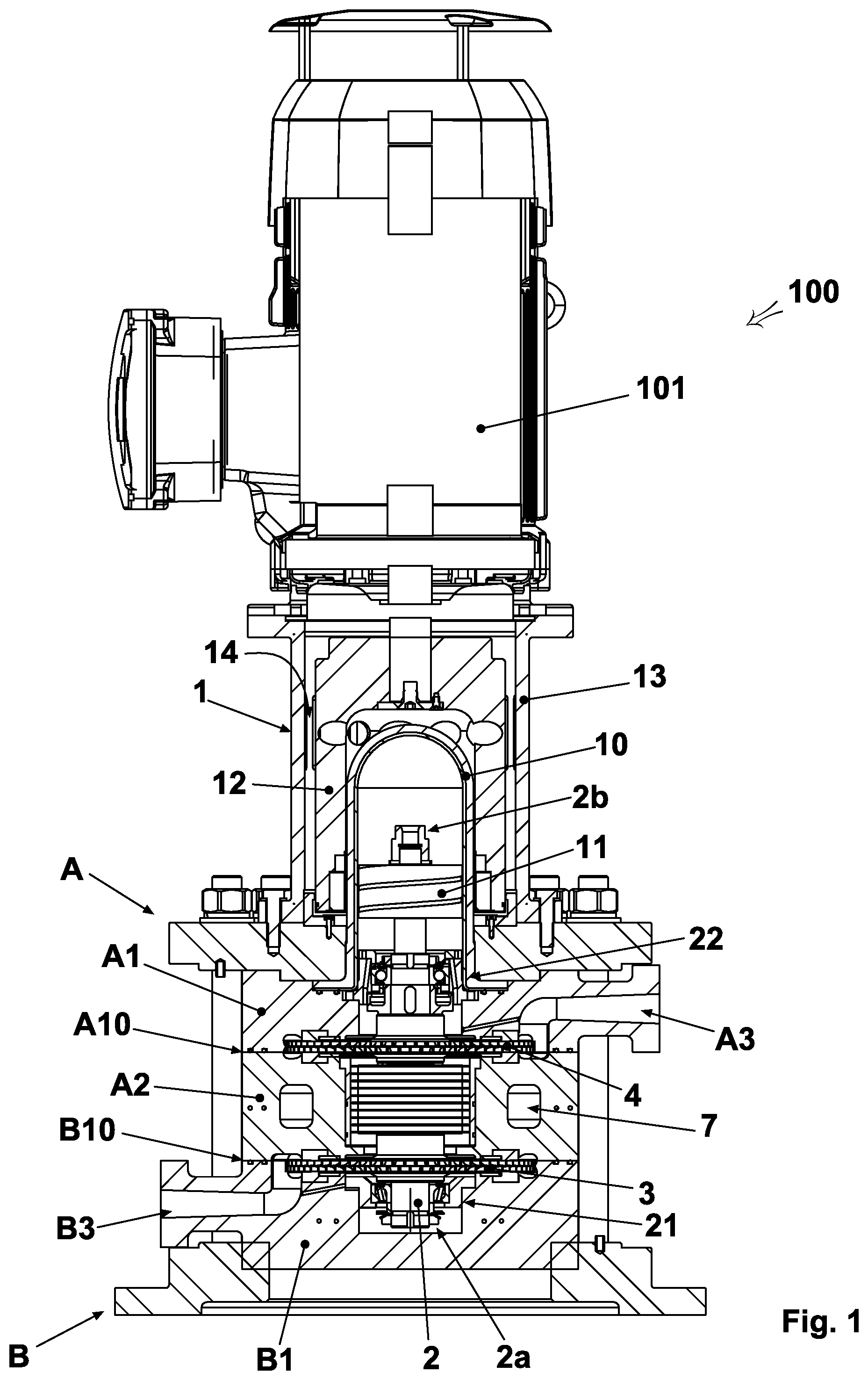 Patent US12448977 Figure 1 – Regenerative multi-stage compressor