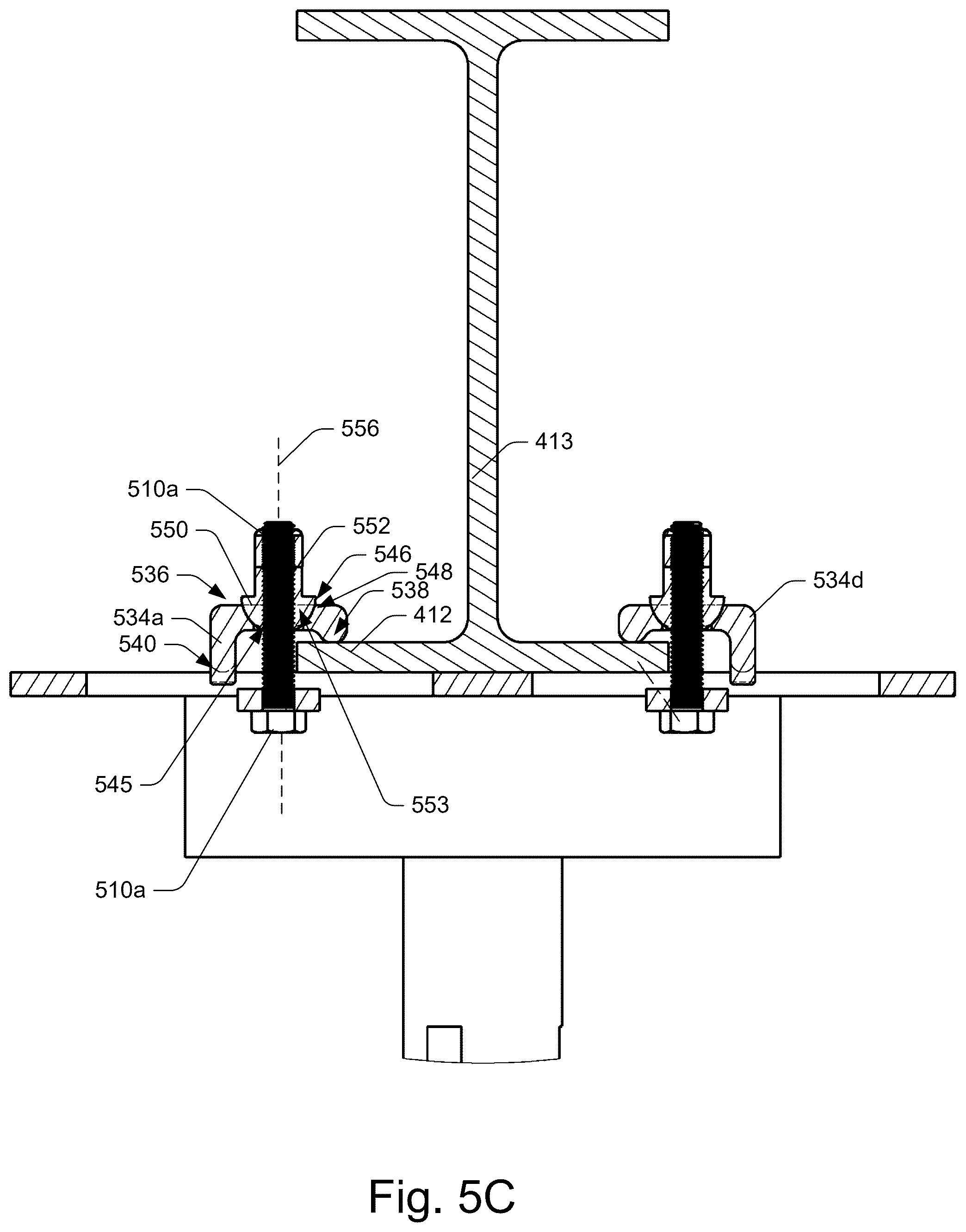 Patent US12448980 Figure 7 – Apparatus for securing a rotating fan with adjustable fasteners and method